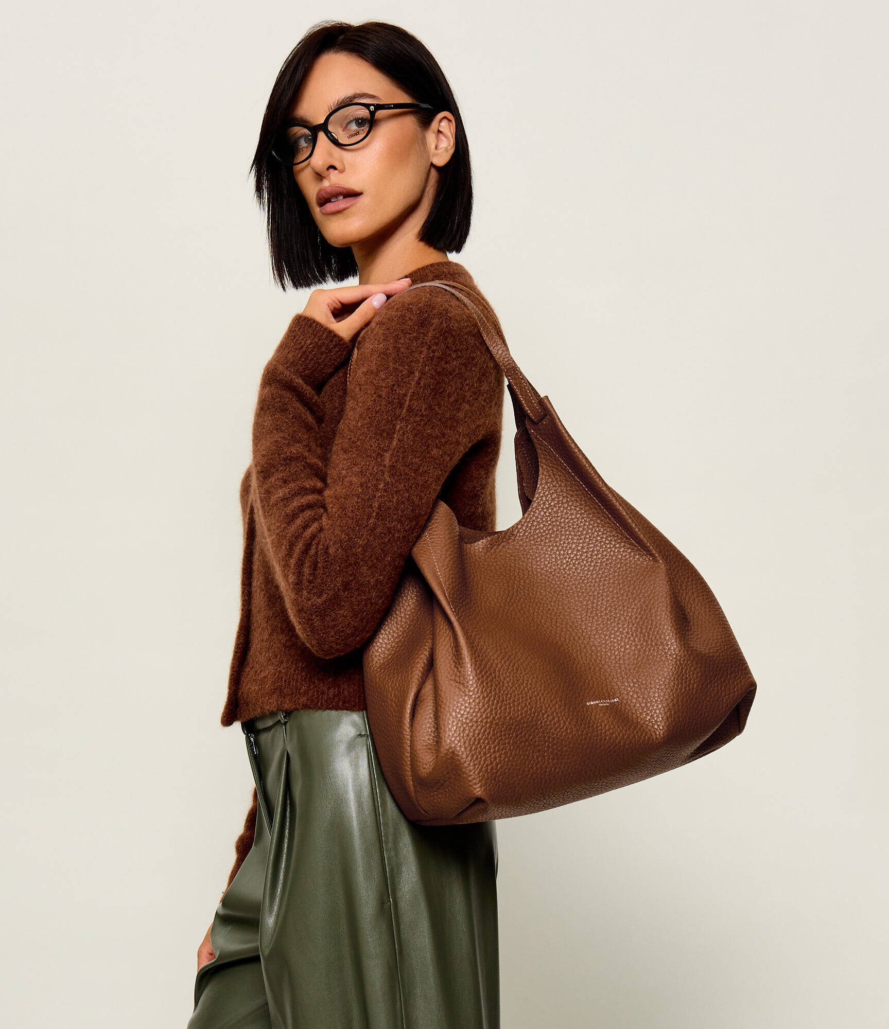 GIANNI CHIARINI De piele geantă shopper + borsetă Dua