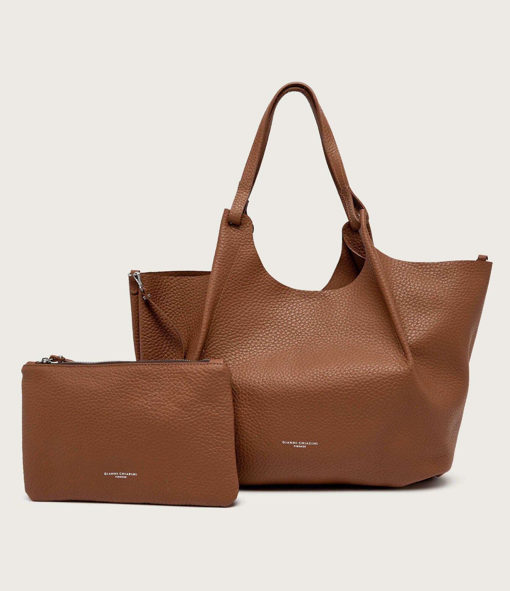GIANNI CHIARINI De piele geantă shopper + borsetă Dua