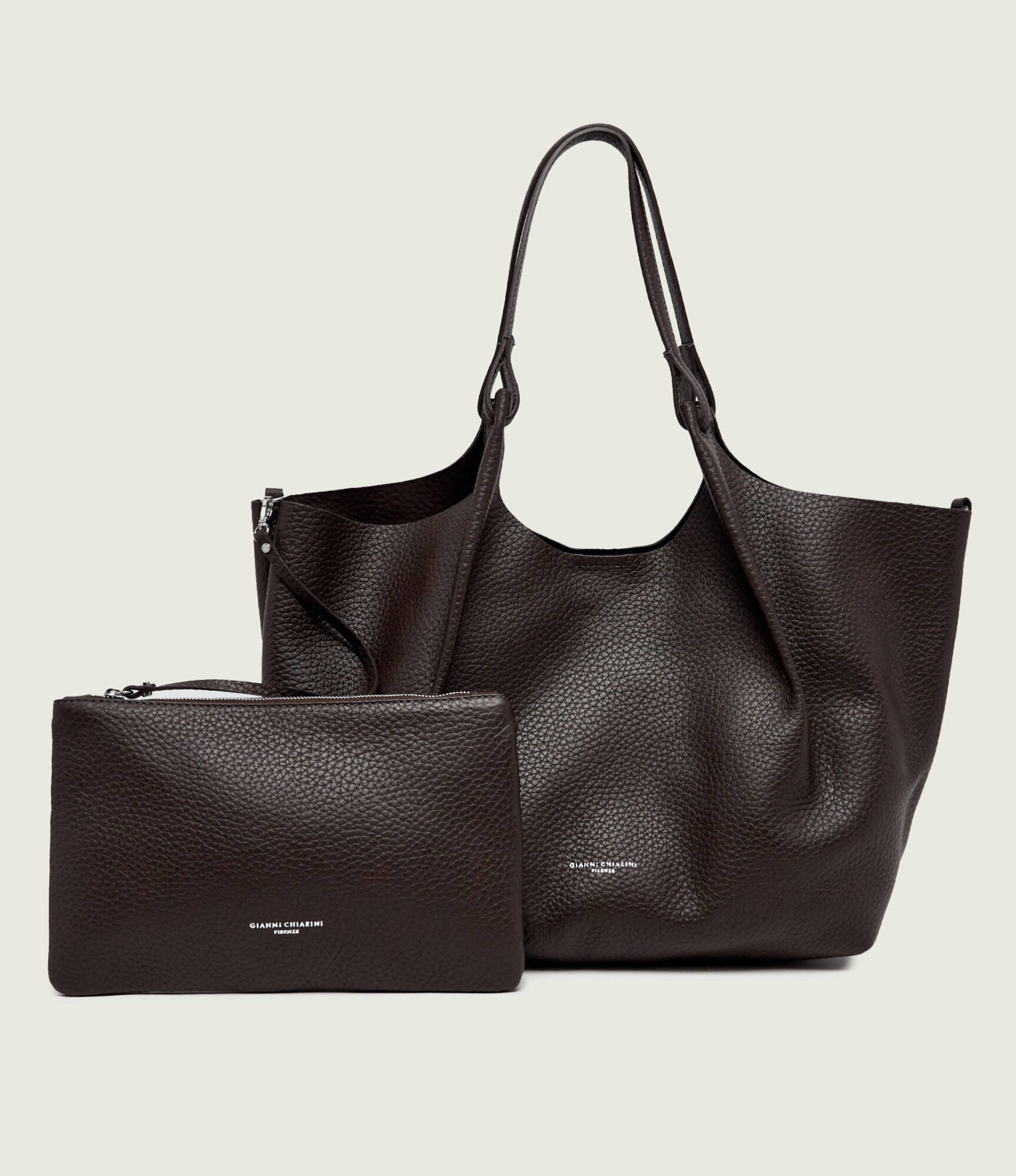 GIANNI CHIARINI De piele geantă shopper + borsetă Dua