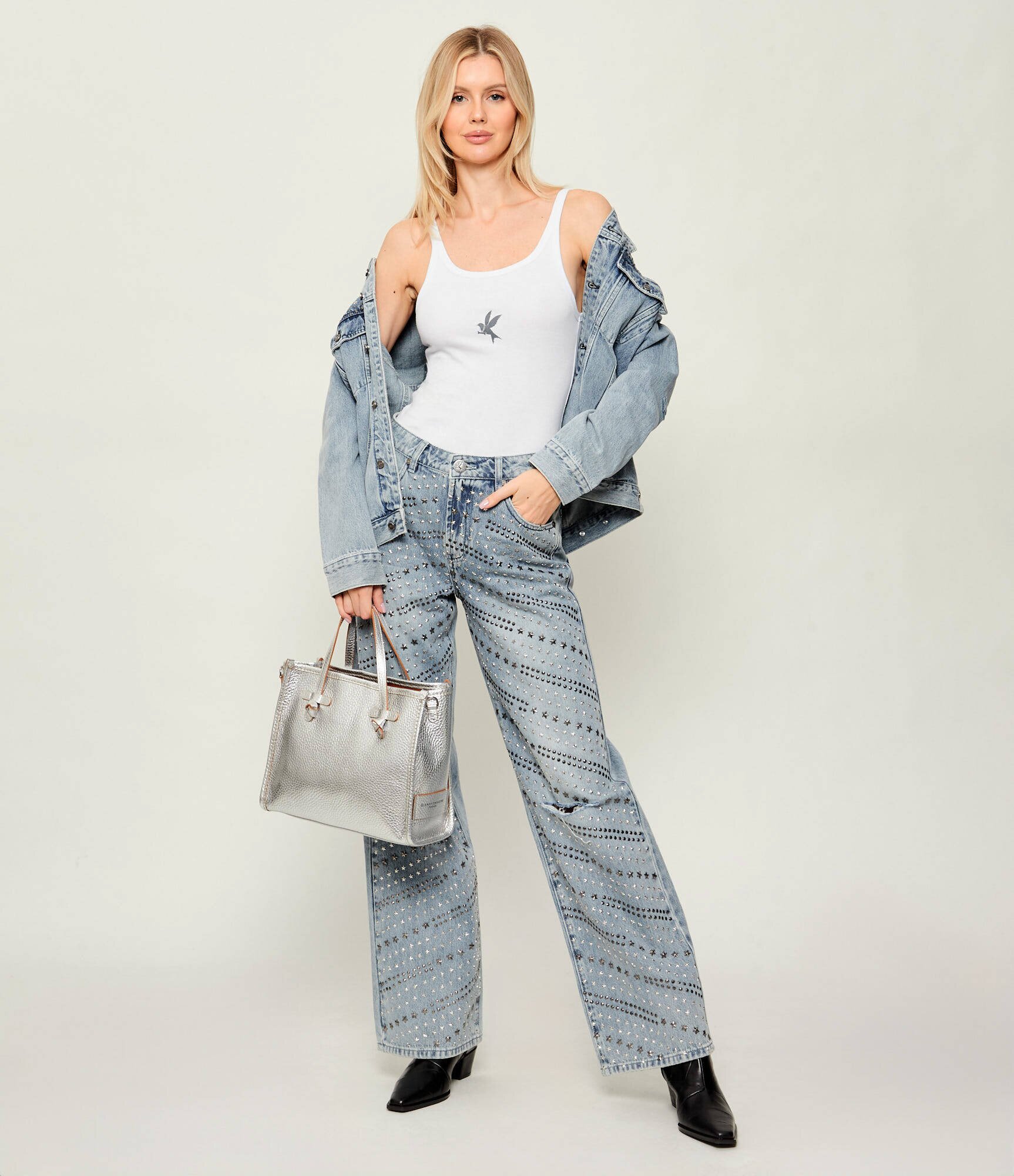 GIANNI CHIARINI De piele geantă shopper + borsetă MARCELLA