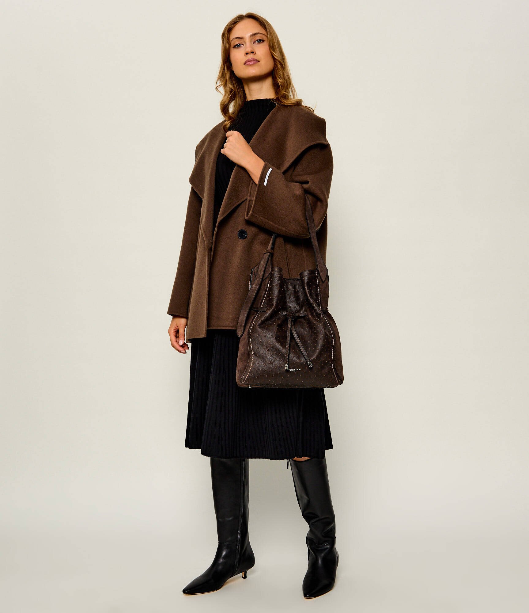 GIANNI CHIARINI De piele geantă tip sac + borsetă Sienna