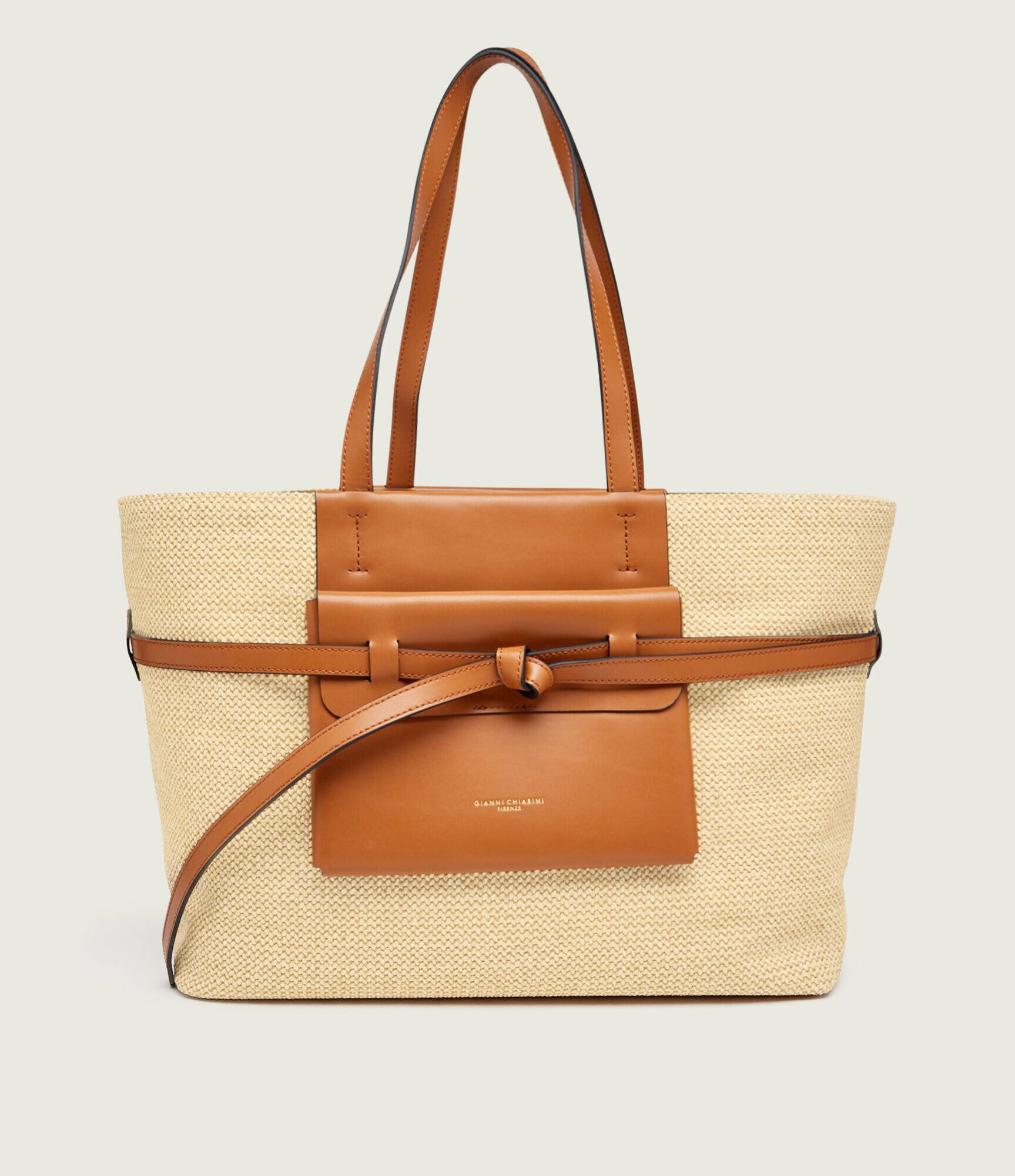 GIANNI CHIARINI Geantă shopper BELTY cu adaos de piele