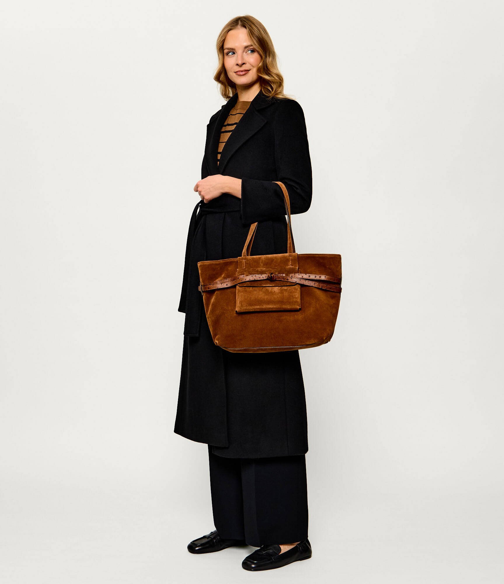 GIANNI CHIARINI Geantă shopper Belty | piele întoarsă