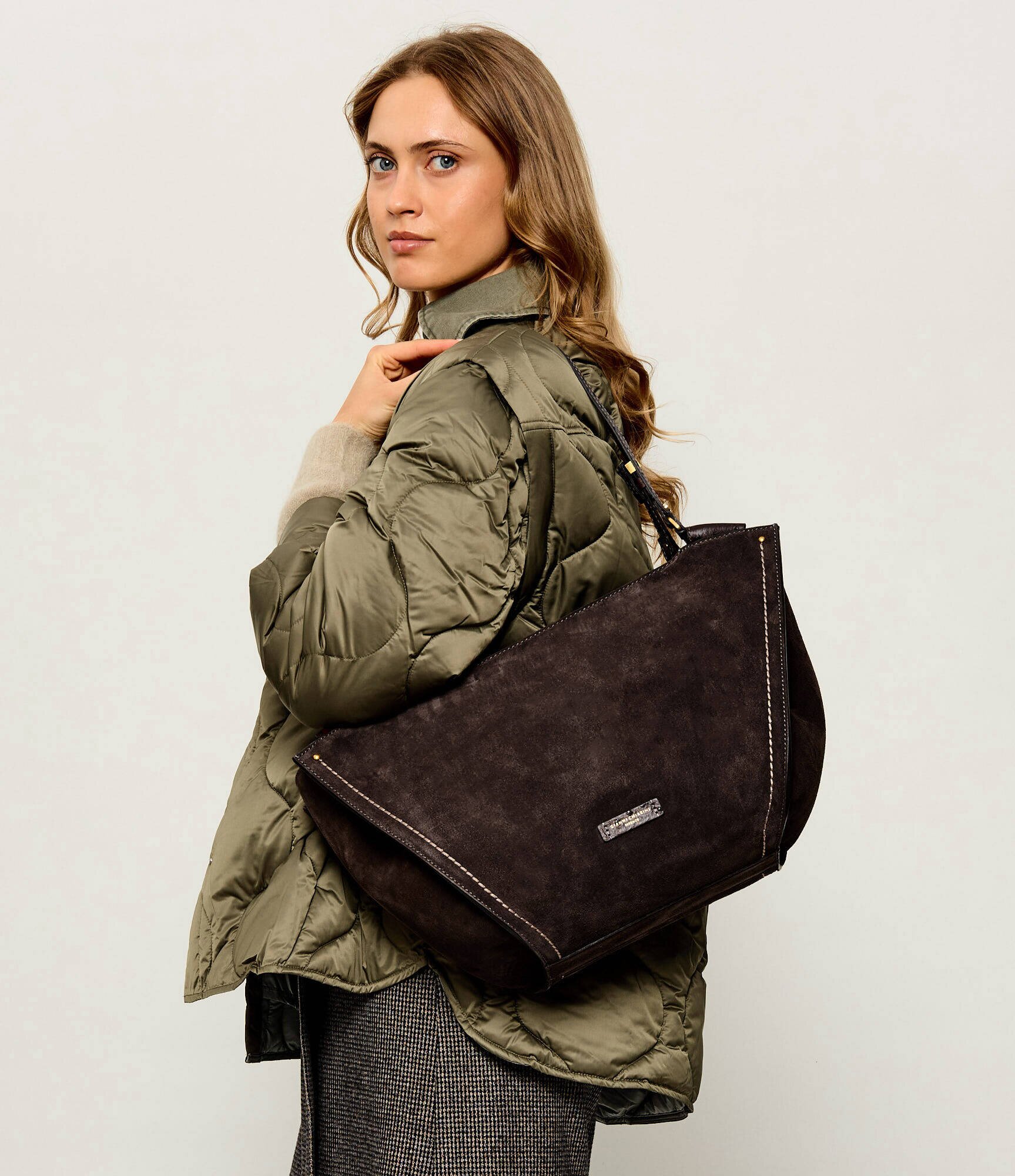 GIANNI CHIARINI Geantă shopper Bloom | piele întoarsă
