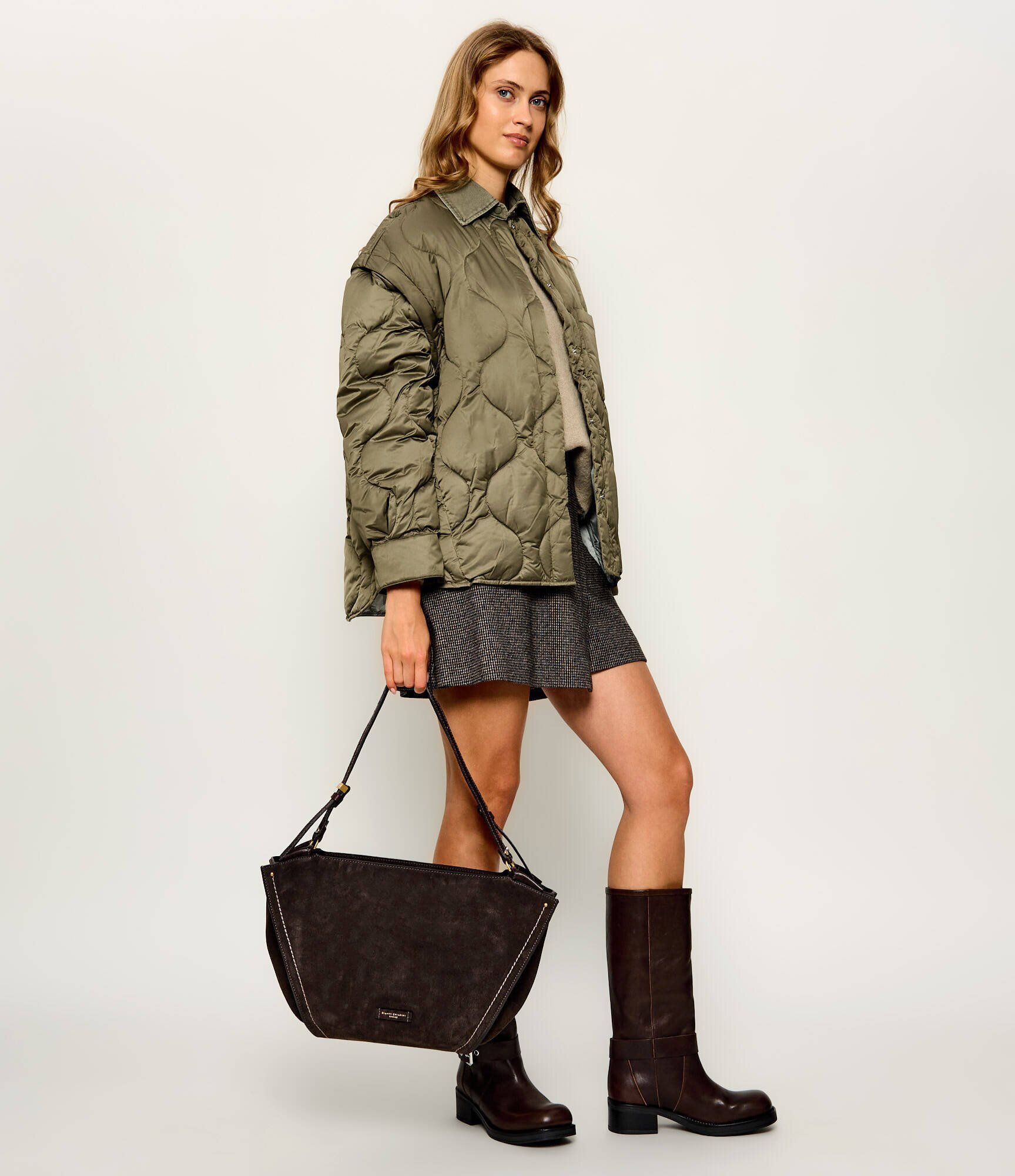 GIANNI CHIARINI Geantă shopper Bloom | piele întoarsă