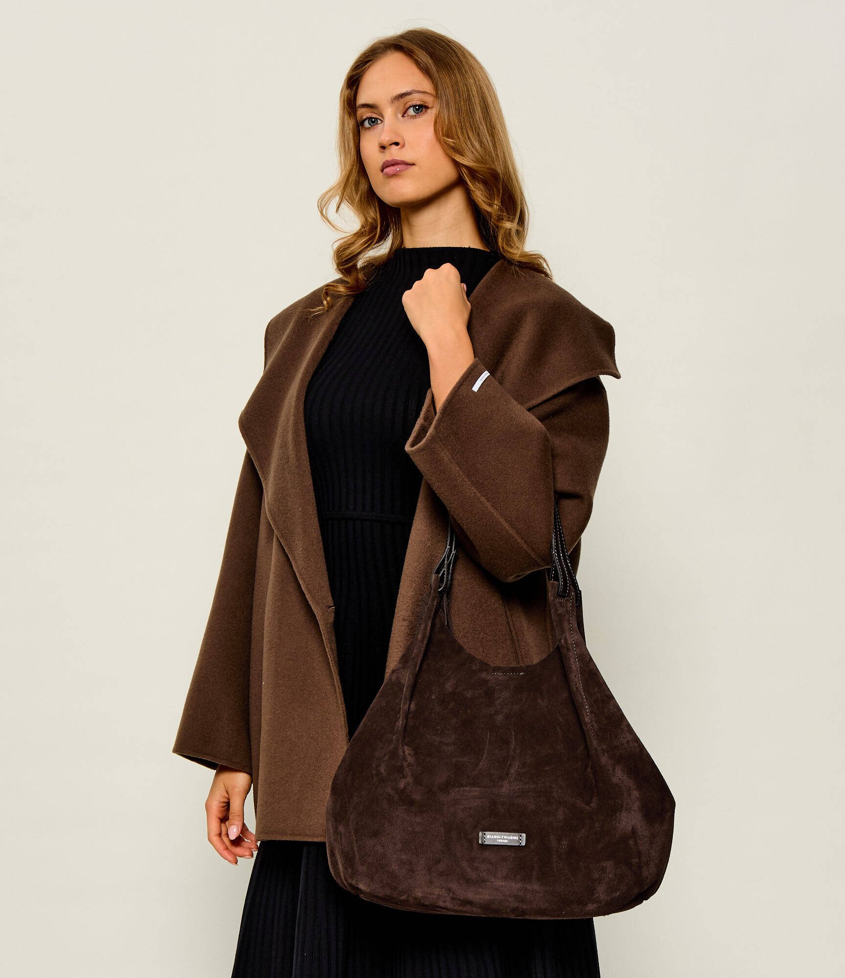 GIANNI CHIARINI Geantă shopper + borsetă Dua | piele întoarsă