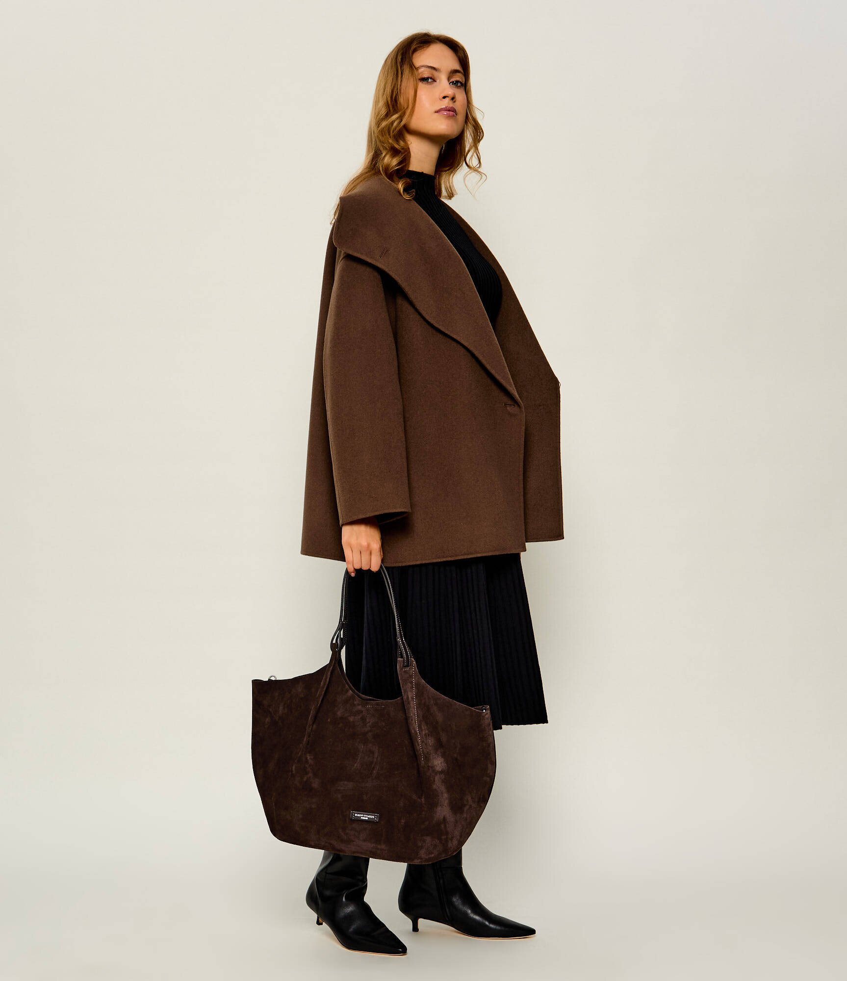 GIANNI CHIARINI Geantă shopper + borsetă Dua | piele întoarsă