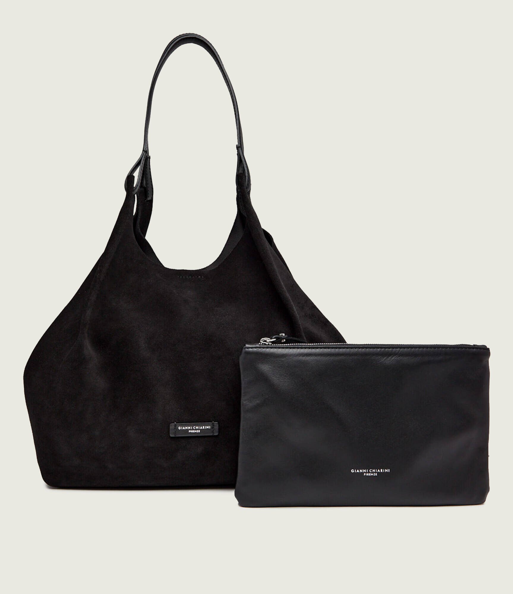 GIANNI CHIARINI Geantă shopper + borsetă Dua | piele întoarsă