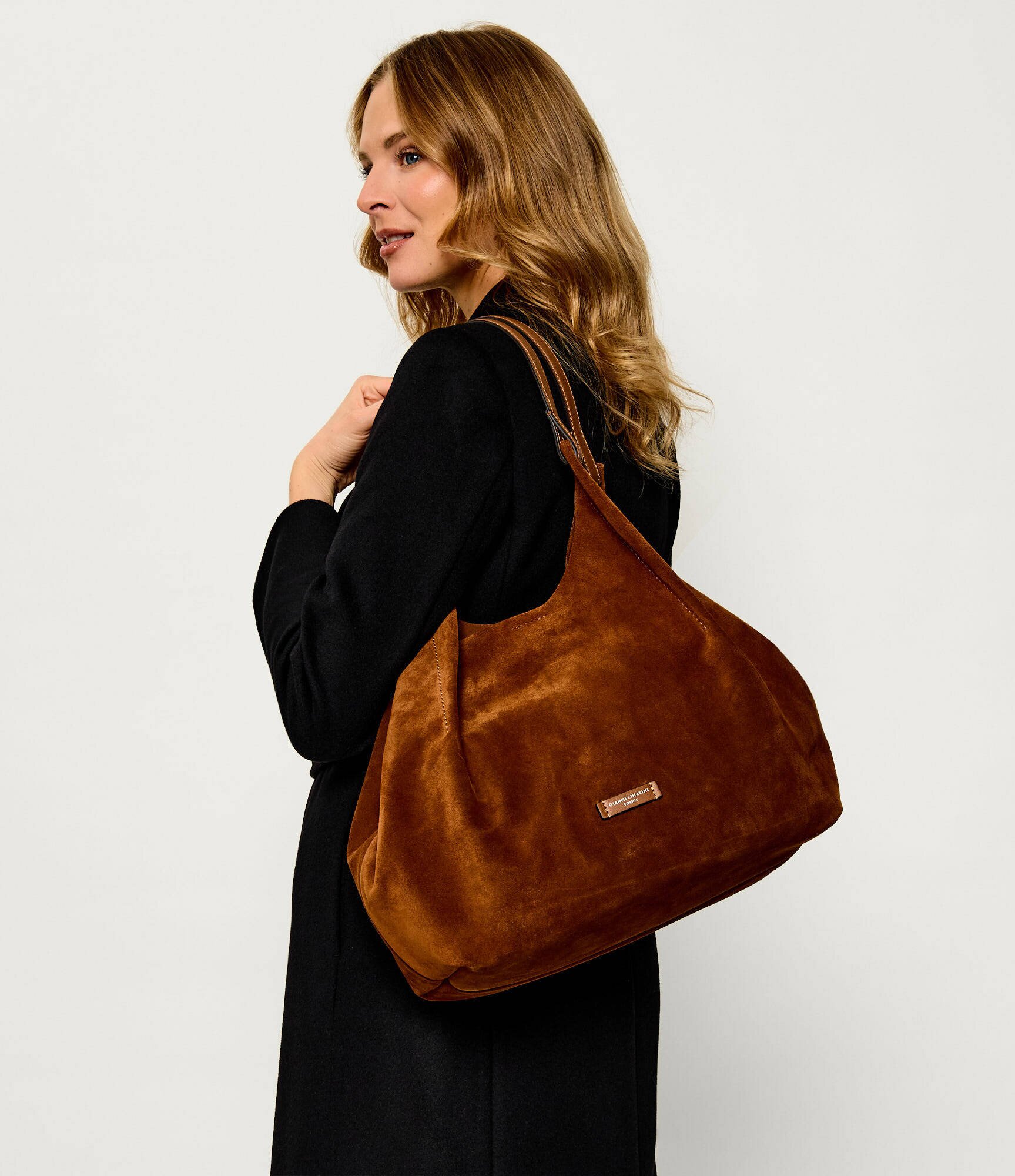 GIANNI CHIARINI Geantă shopper + borsetă Dua | piele întoarsă