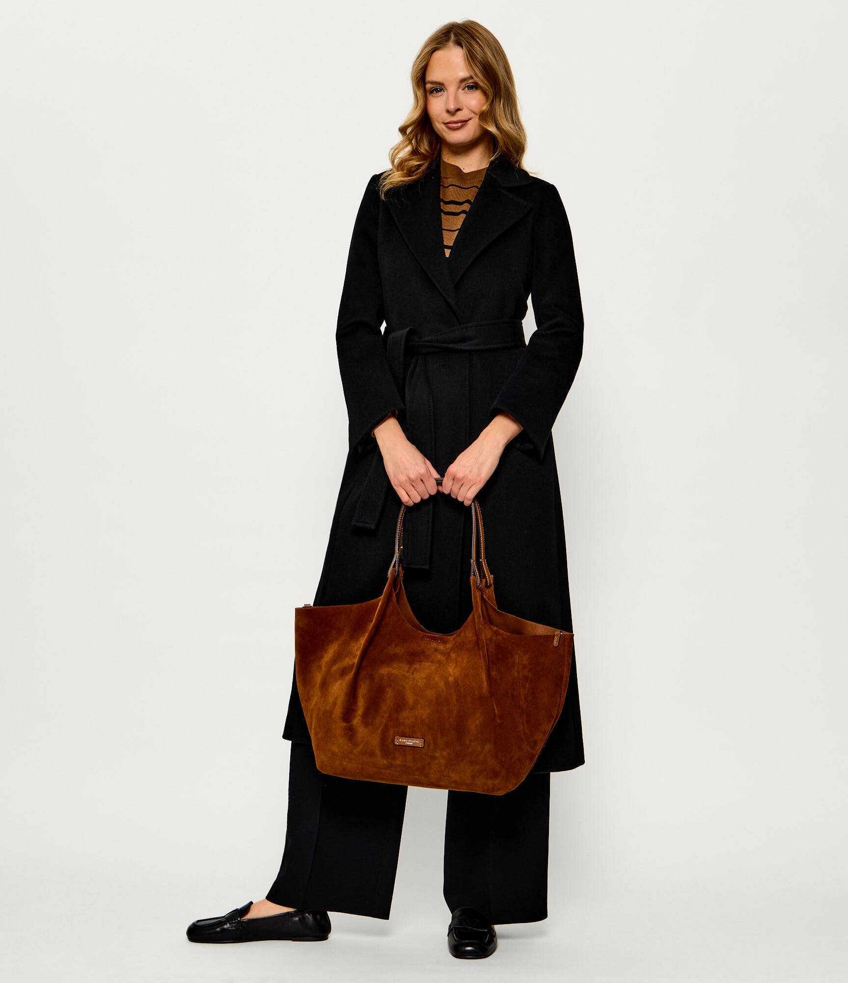 GIANNI CHIARINI Geantă shopper + borsetă Dua | piele întoarsă