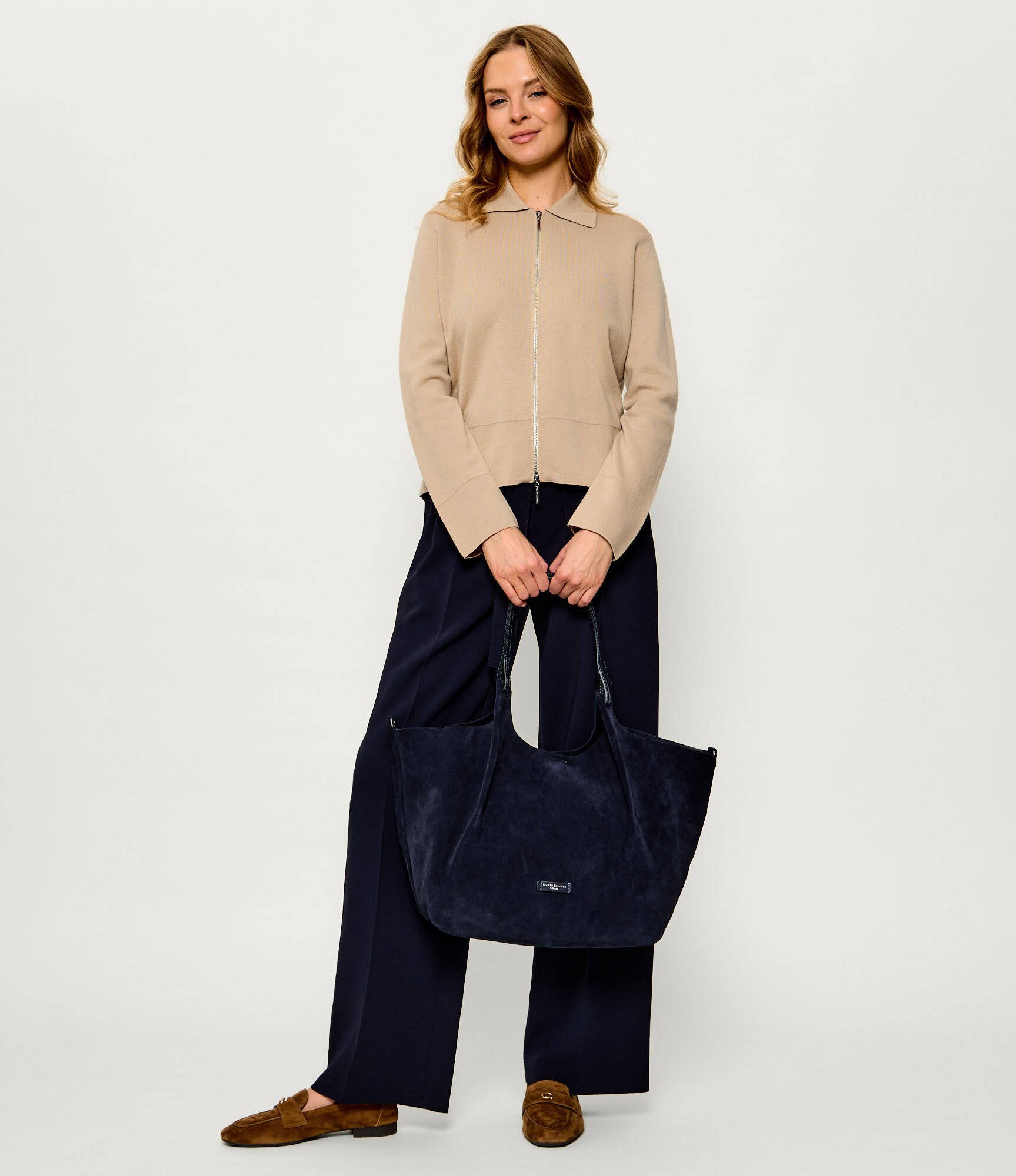 GIANNI CHIARINI Geantă shopper + borsetă Dua | piele întoarsă
