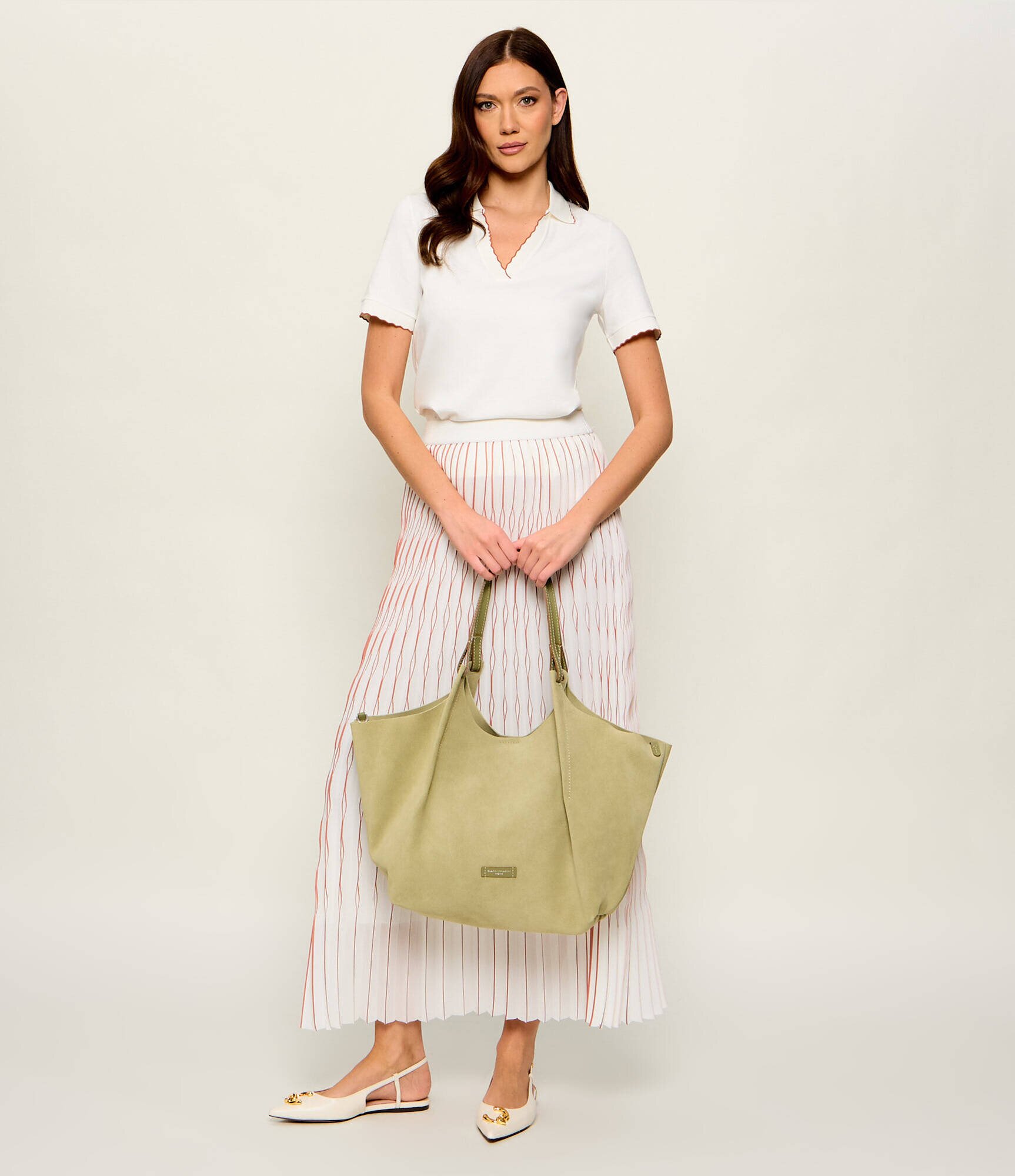 GIANNI CHIARINI Geantă shopper + borsetă Dua | piele întoarsă