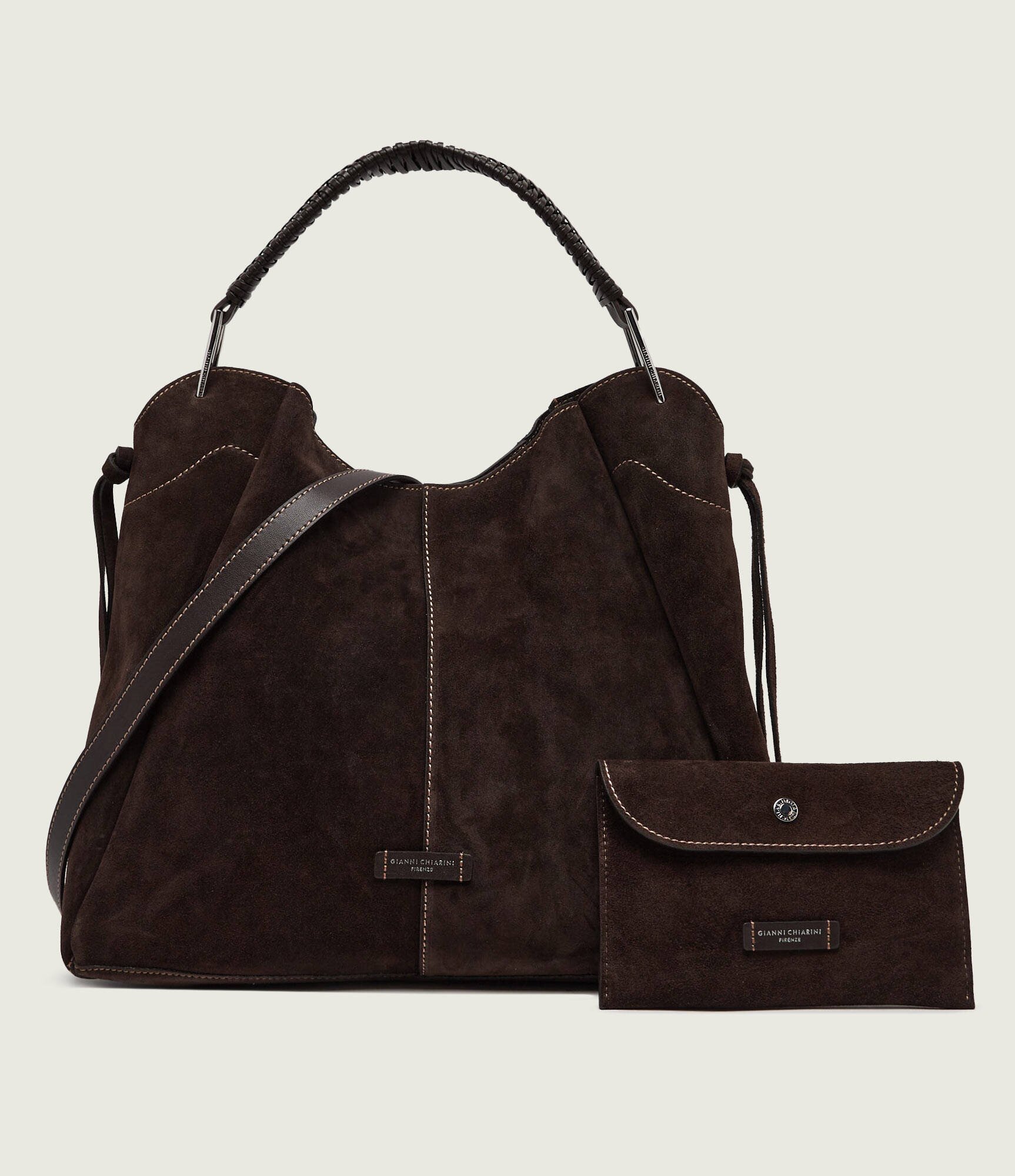 GIANNI CHIARINI Geantă shopper + borsetă Era | piele întoarsă