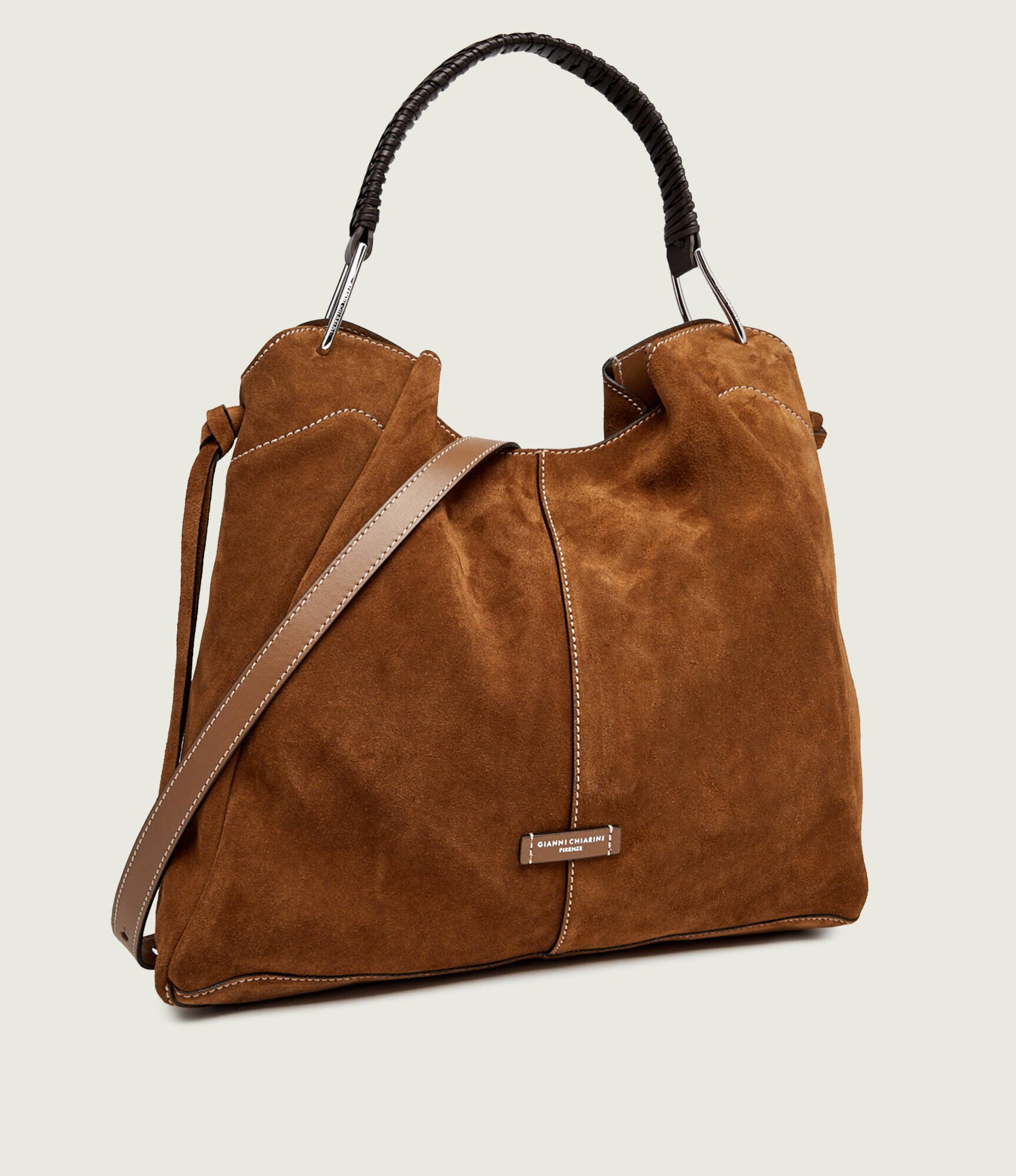 GIANNI CHIARINI Geantă shopper + borsetă Era | piele întoarsă