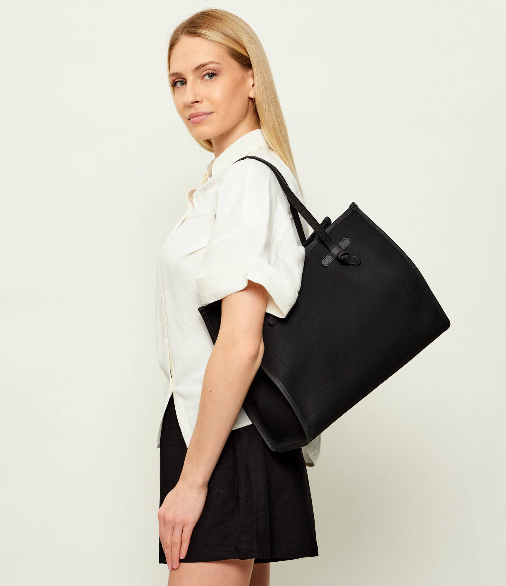 GIANNI CHIARINI Geantă shopper + borsetă Marcella cu adaos de piele