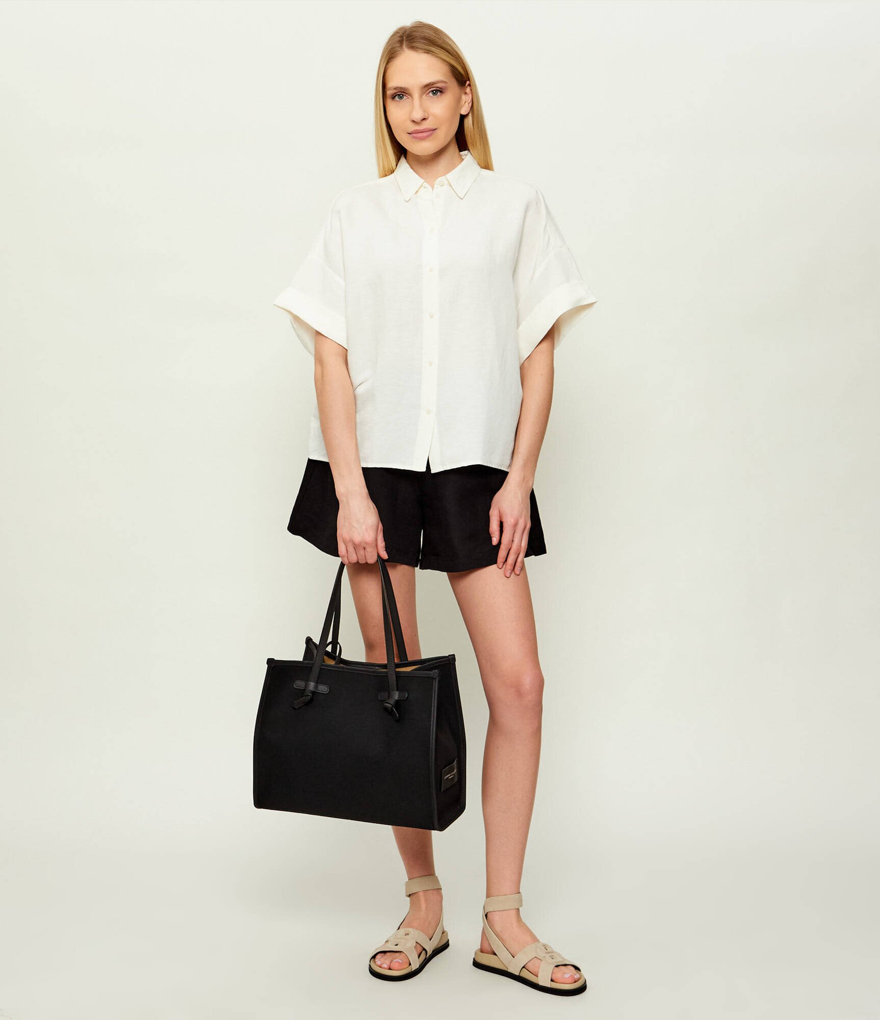 GIANNI CHIARINI Geantă shopper + borsetă Marcella cu adaos de piele