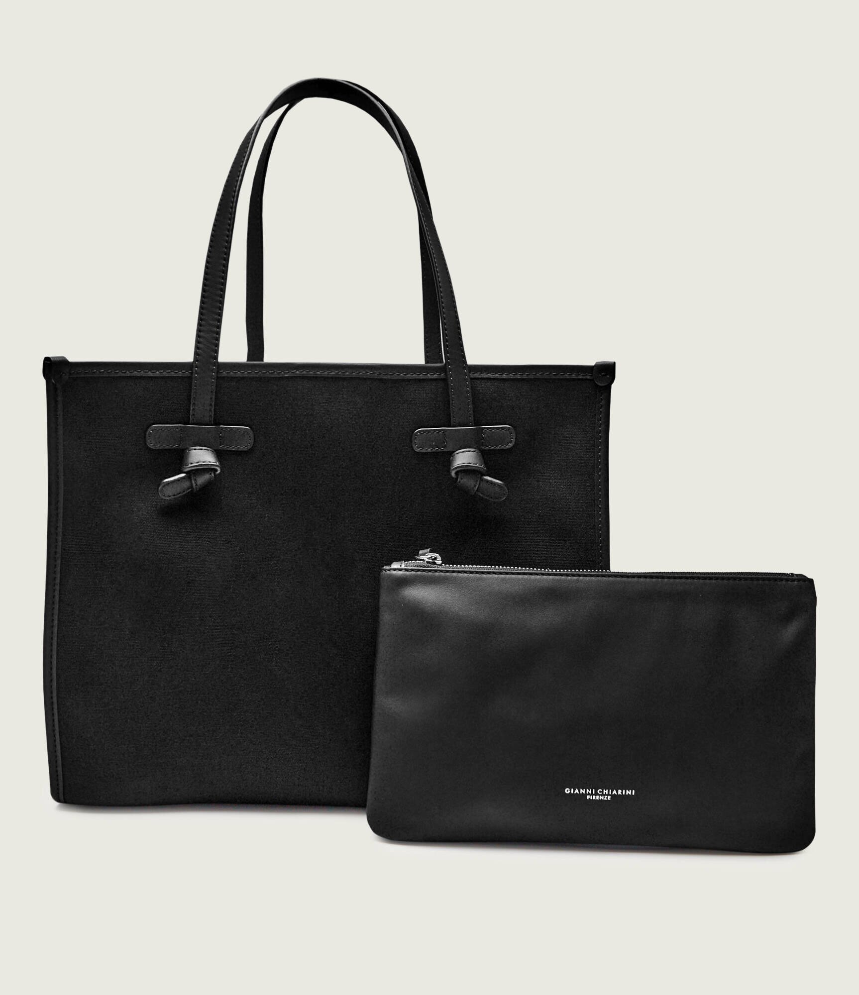 GIANNI CHIARINI Geantă shopper + borsetă Marcella cu adaos de piele
