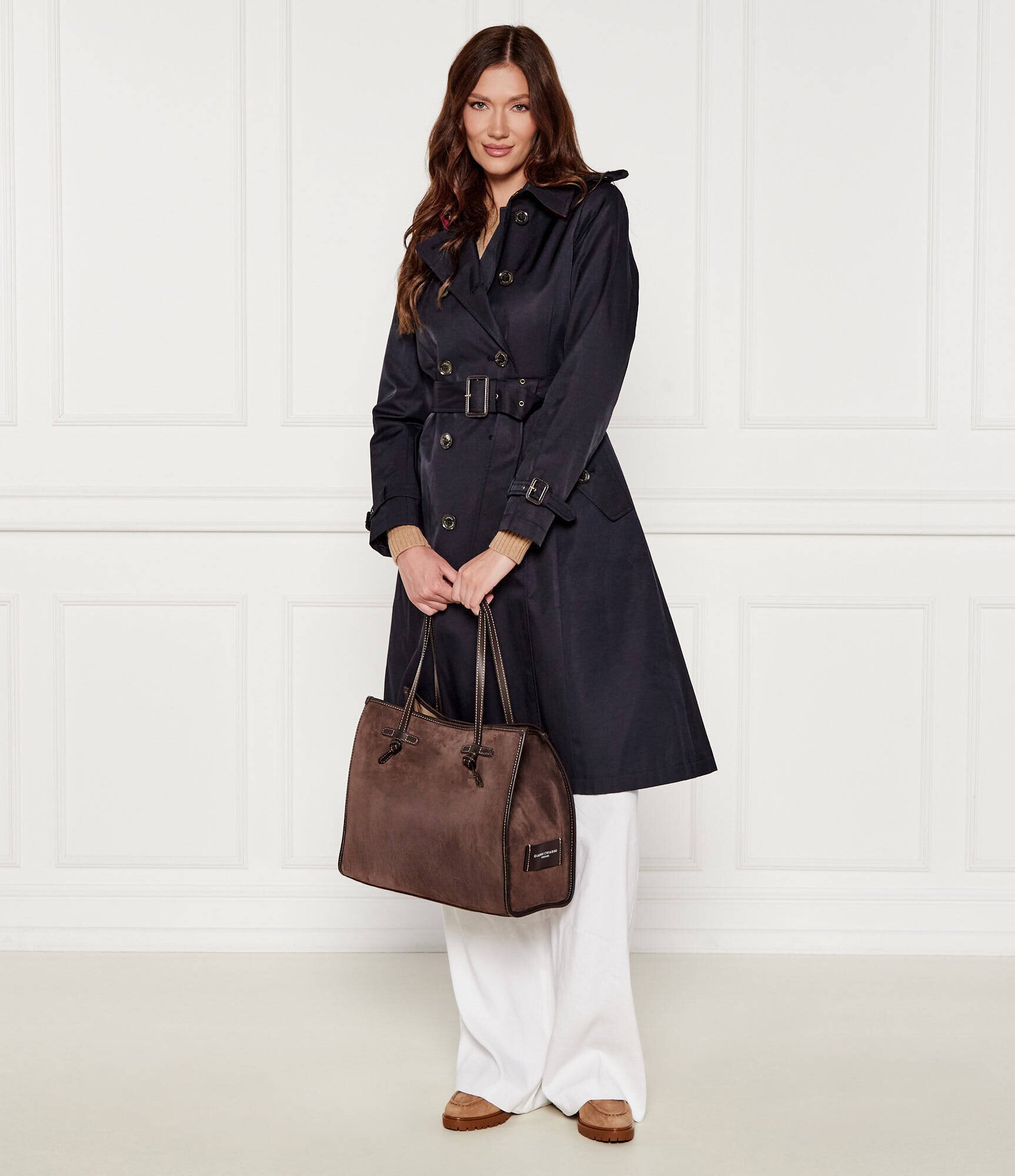 GIANNI CHIARINI Geantă shopper + borsetă MARCELLA | piele întoarsă