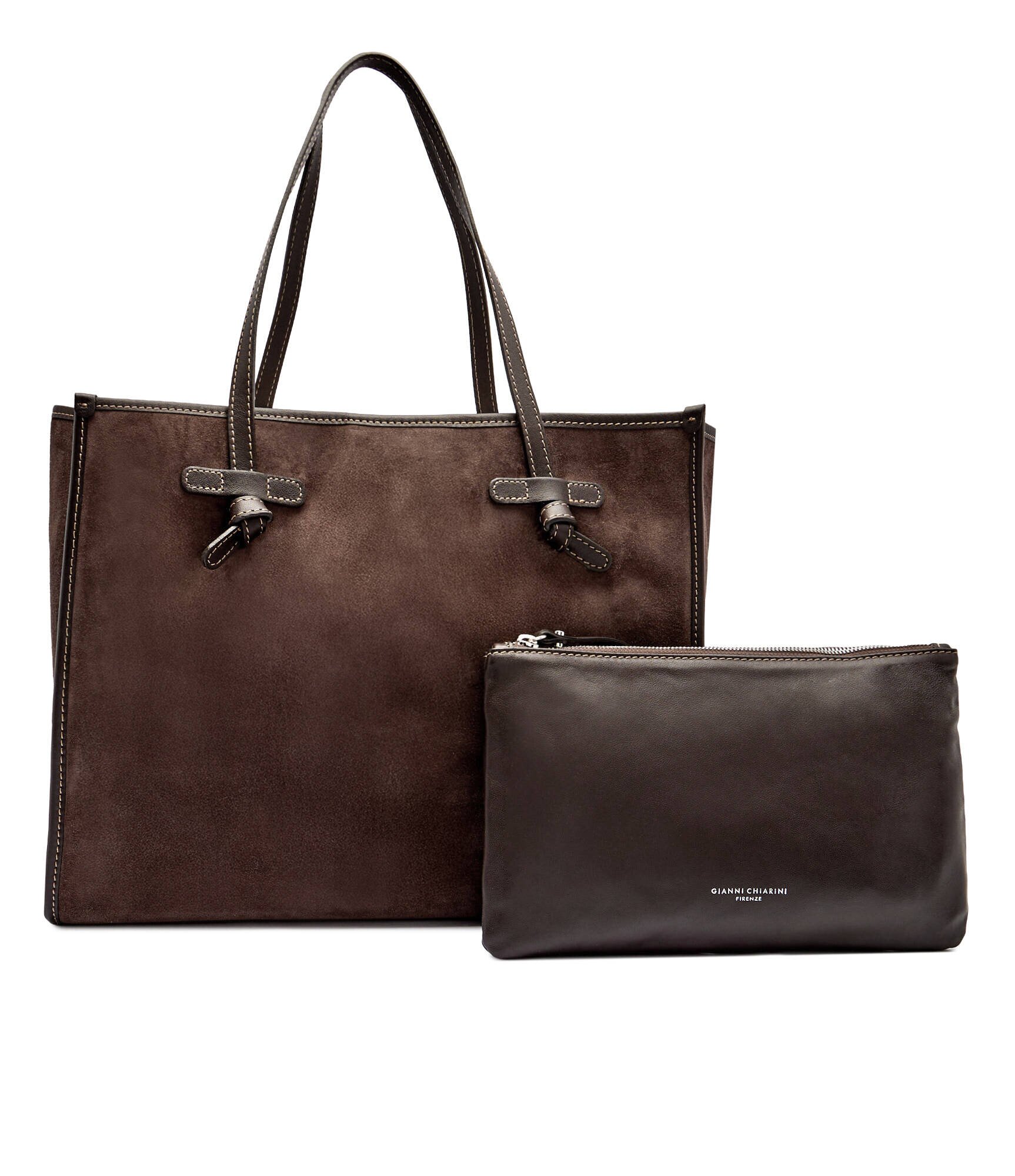 GIANNI CHIARINI Geantă shopper + borsetă MARCELLA | piele întoarsă