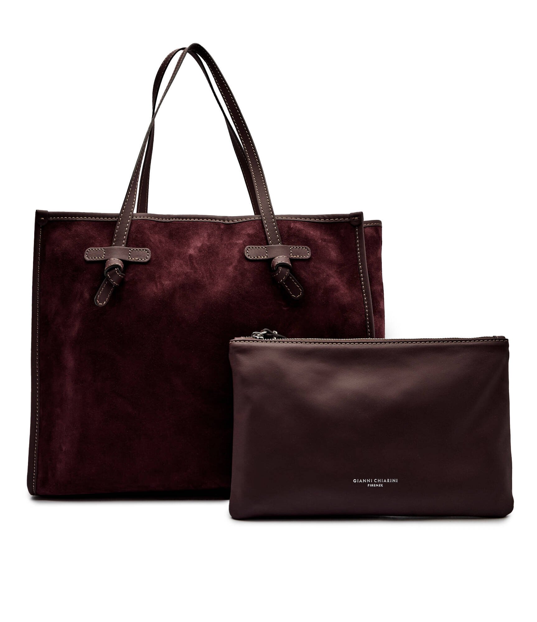 GIANNI CHIARINI Geantă shopper + borsetă MARCELLA | piele întoarsă