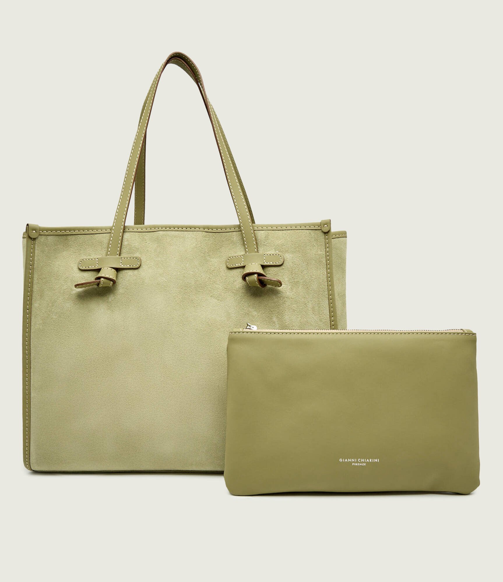 GIANNI CHIARINI Geantă shopper + borsetă MARCELLA | piele întoarsă
