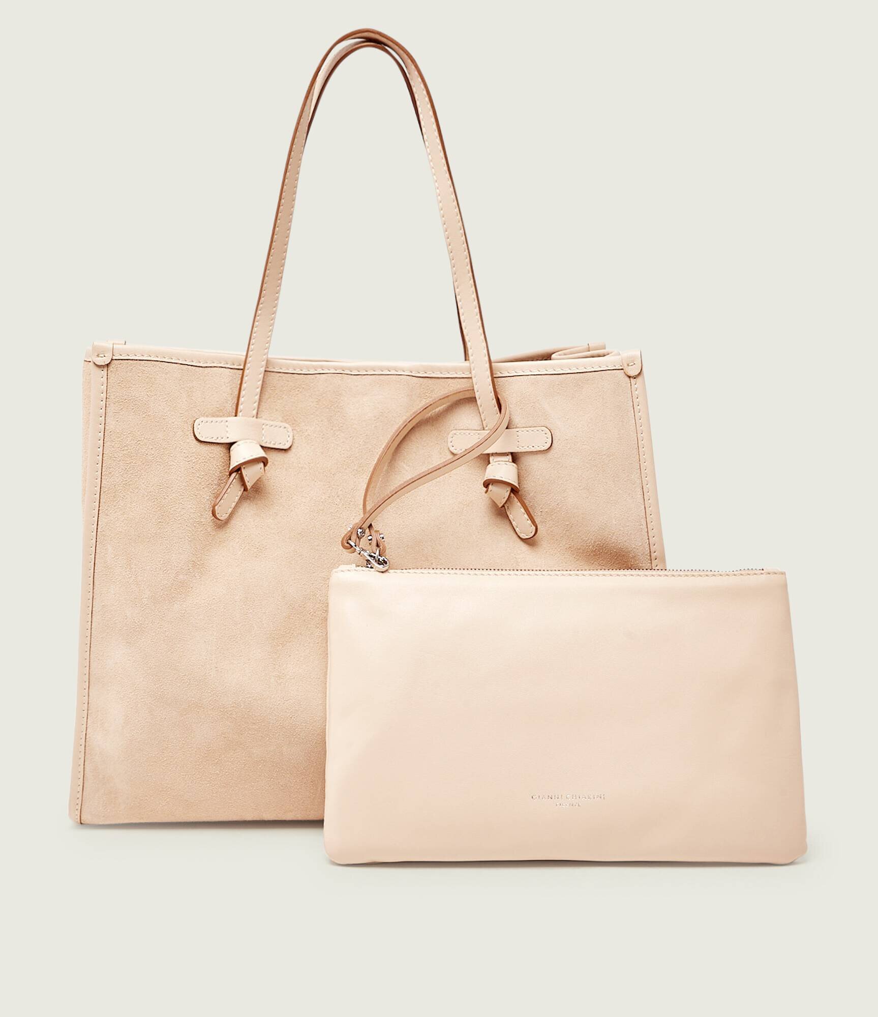 GIANNI CHIARINI Geantă shopper + borsetă MARCELLA | piele întoarsă