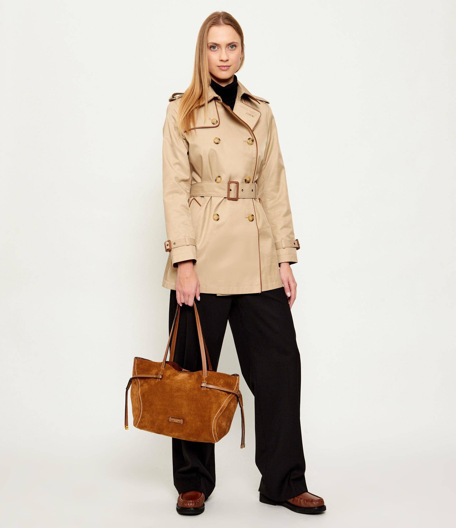 GIANNI CHIARINI Geantă shopper + borsetă VIOLETTE | piele întoarsă