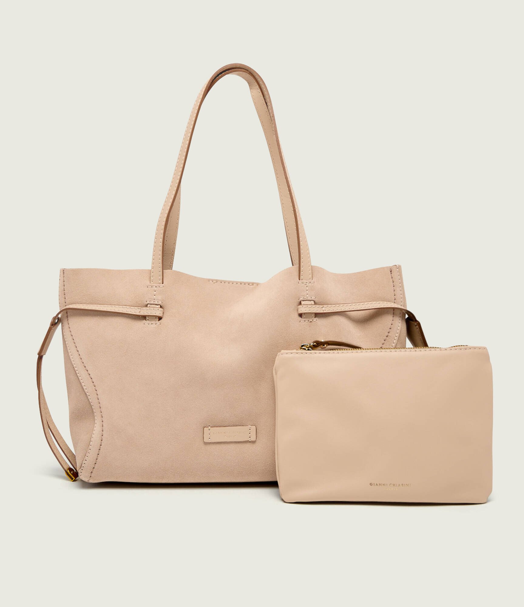 GIANNI CHIARINI Geantă shopper + borsetă VIOLETTE | piele întoarsă