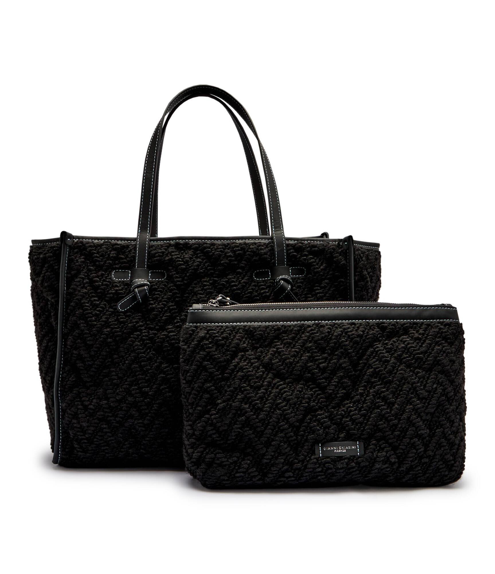 GIANNI CHIARINI Geantă shopper cu două fețe + borsetă Marcella cu adaos de piele | lână
