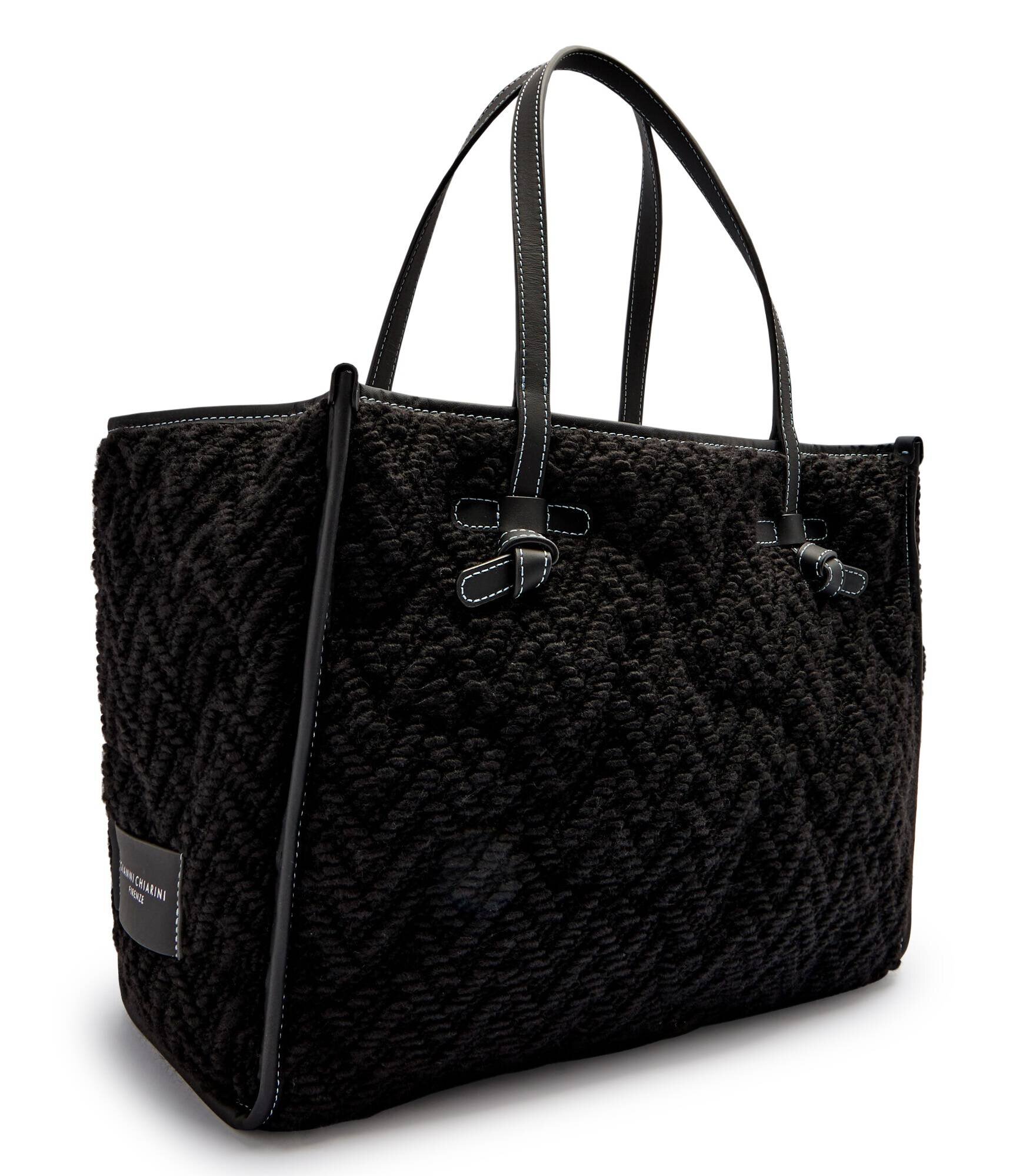 GIANNI CHIARINI Geantă shopper cu două fețe + borsetă Marcella cu adaos de piele | lână