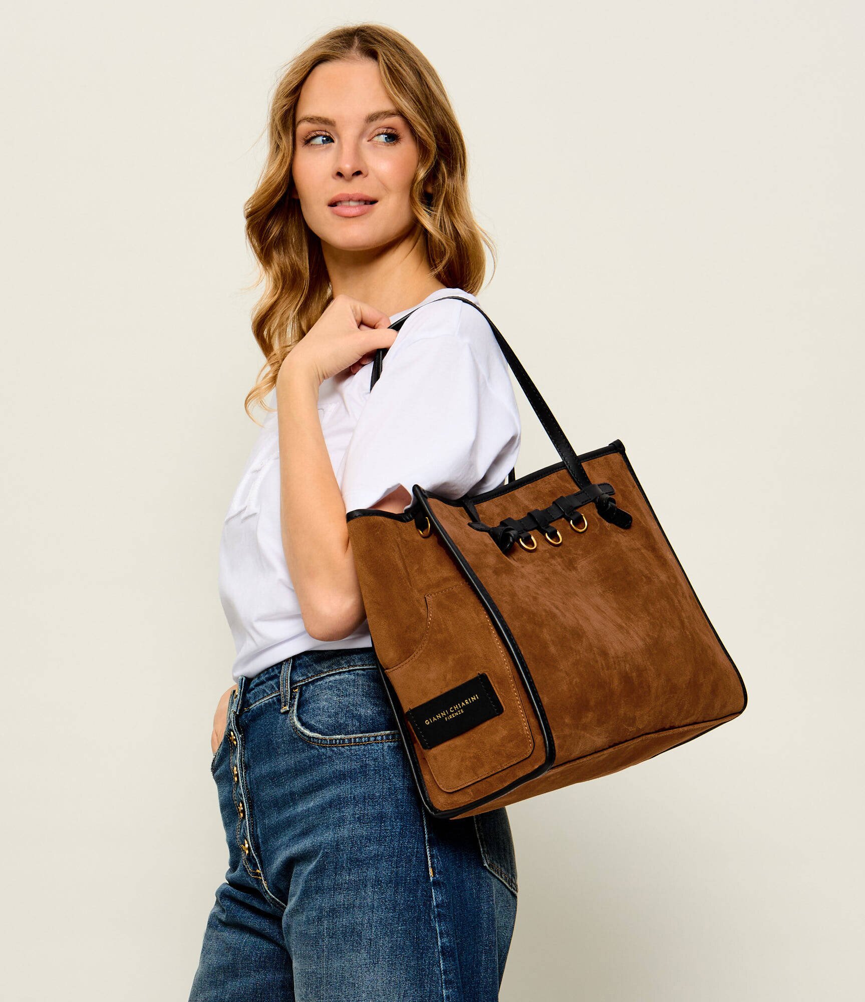 GIANNI CHIARINI Geantă shopper Marcella | piele întoarsă