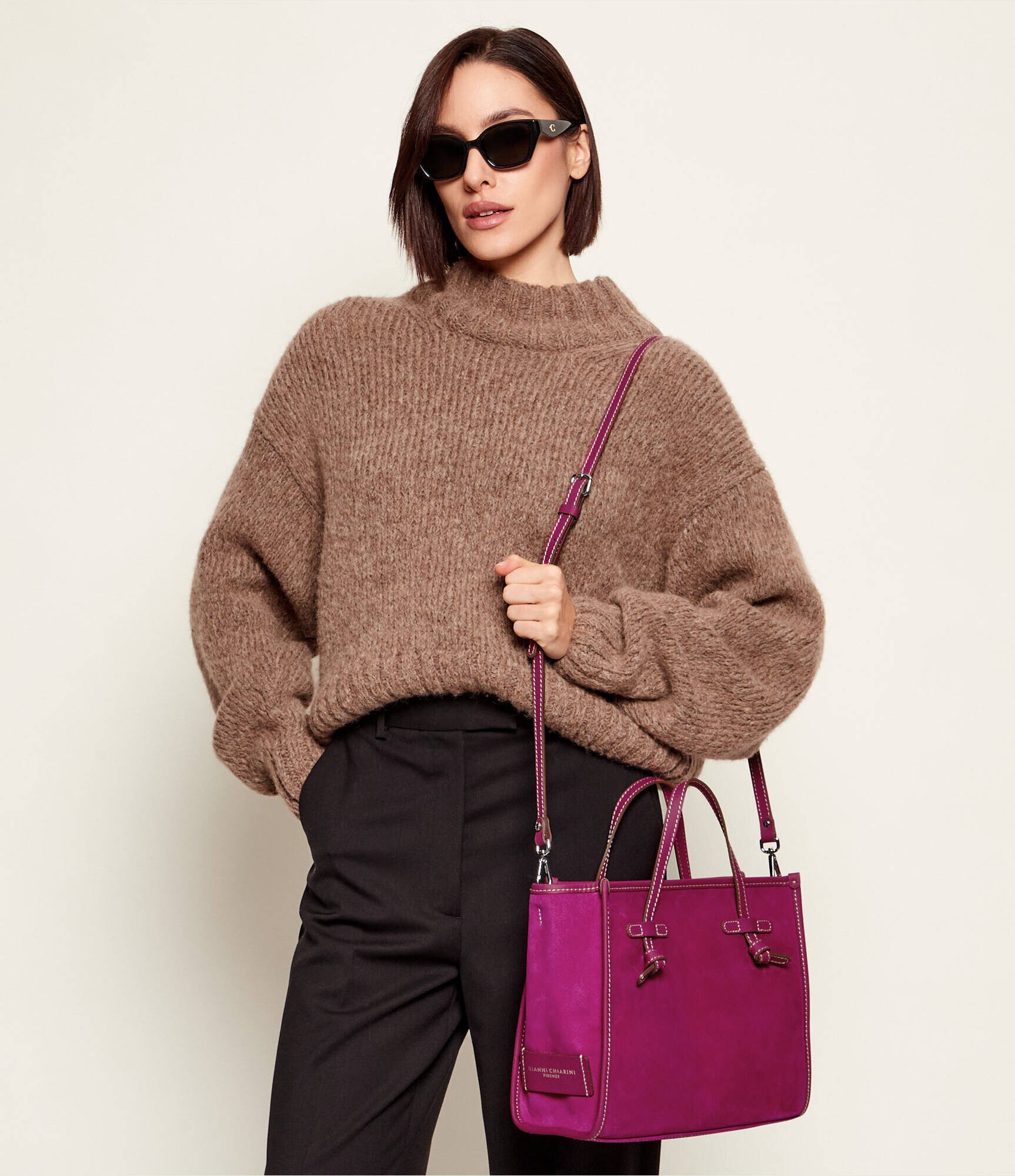 GIANNI CHIARINI Geantă shopper MARCELLA | piele întoarsă