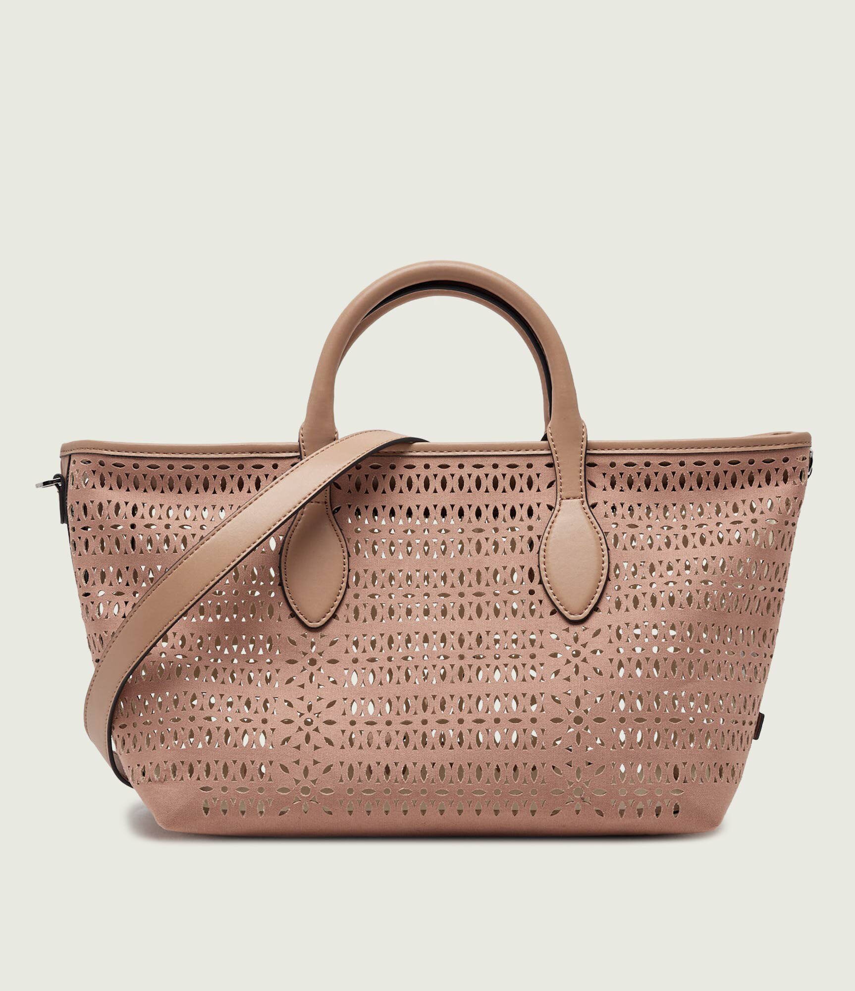GIANNI CHIARINI Geantă shopper MASHUP cu adaos de piele
