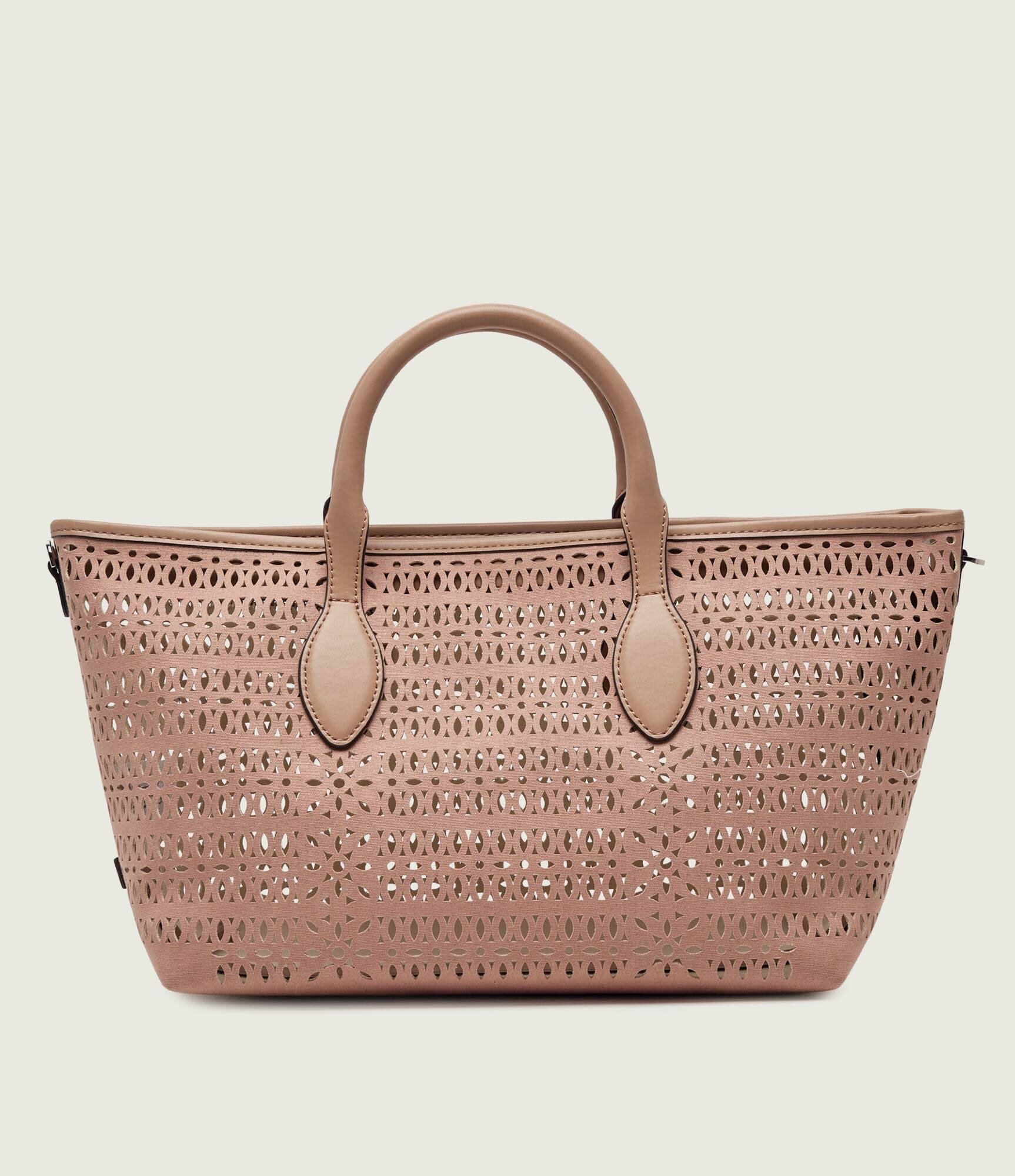 GIANNI CHIARINI Geantă shopper MASHUP cu adaos de piele
