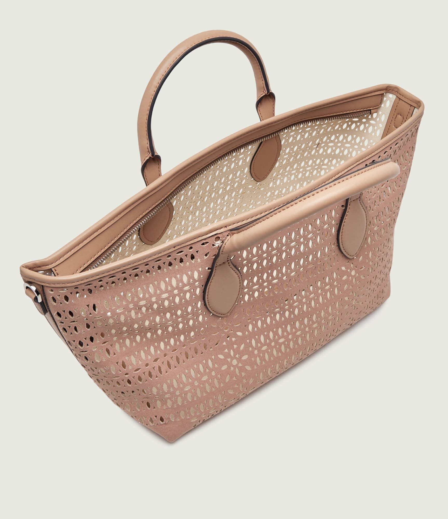 GIANNI CHIARINI Geantă shopper MASHUP cu adaos de piele