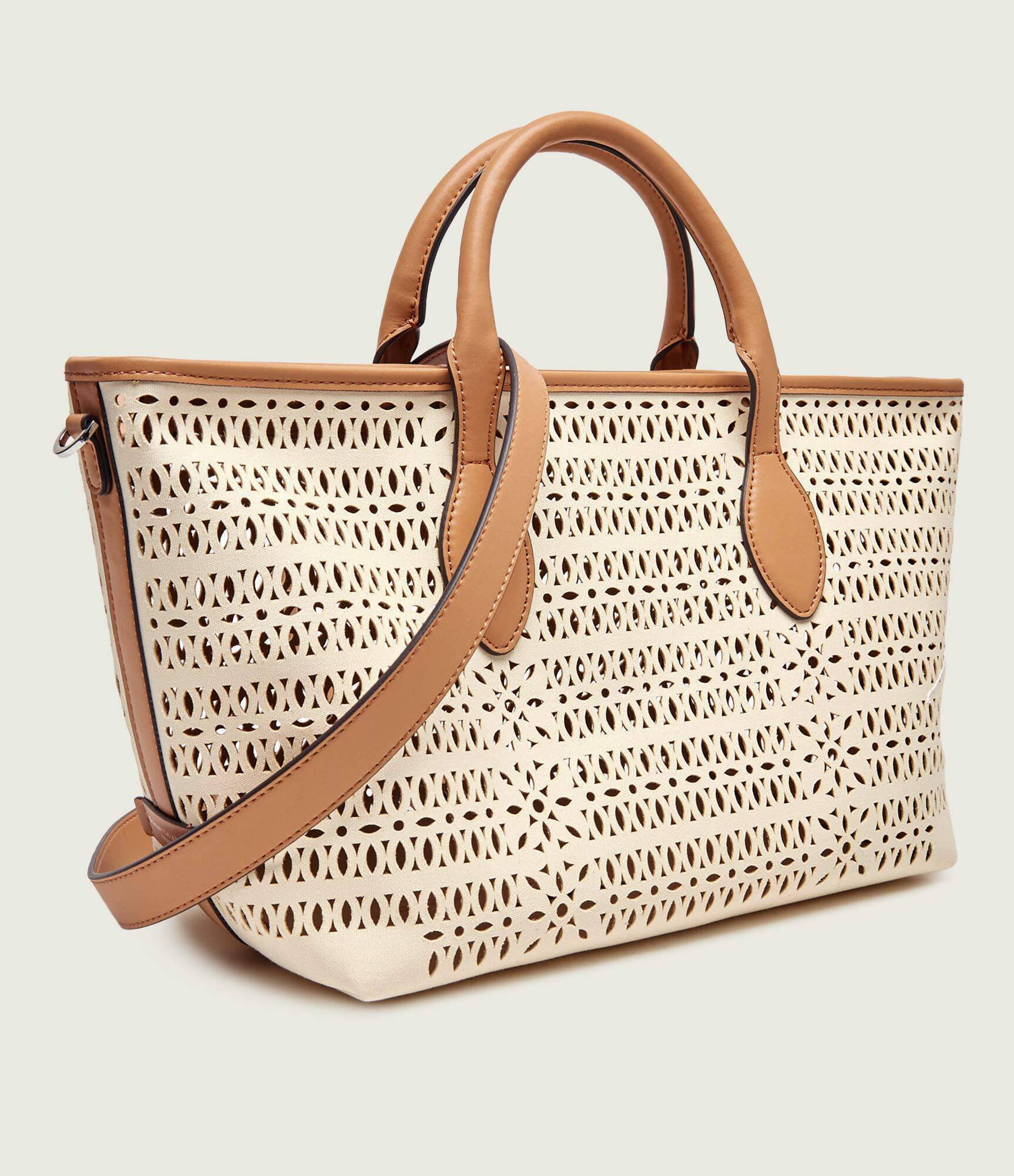 GIANNI CHIARINI Geantă shopper MASHUP cu adaos de piele