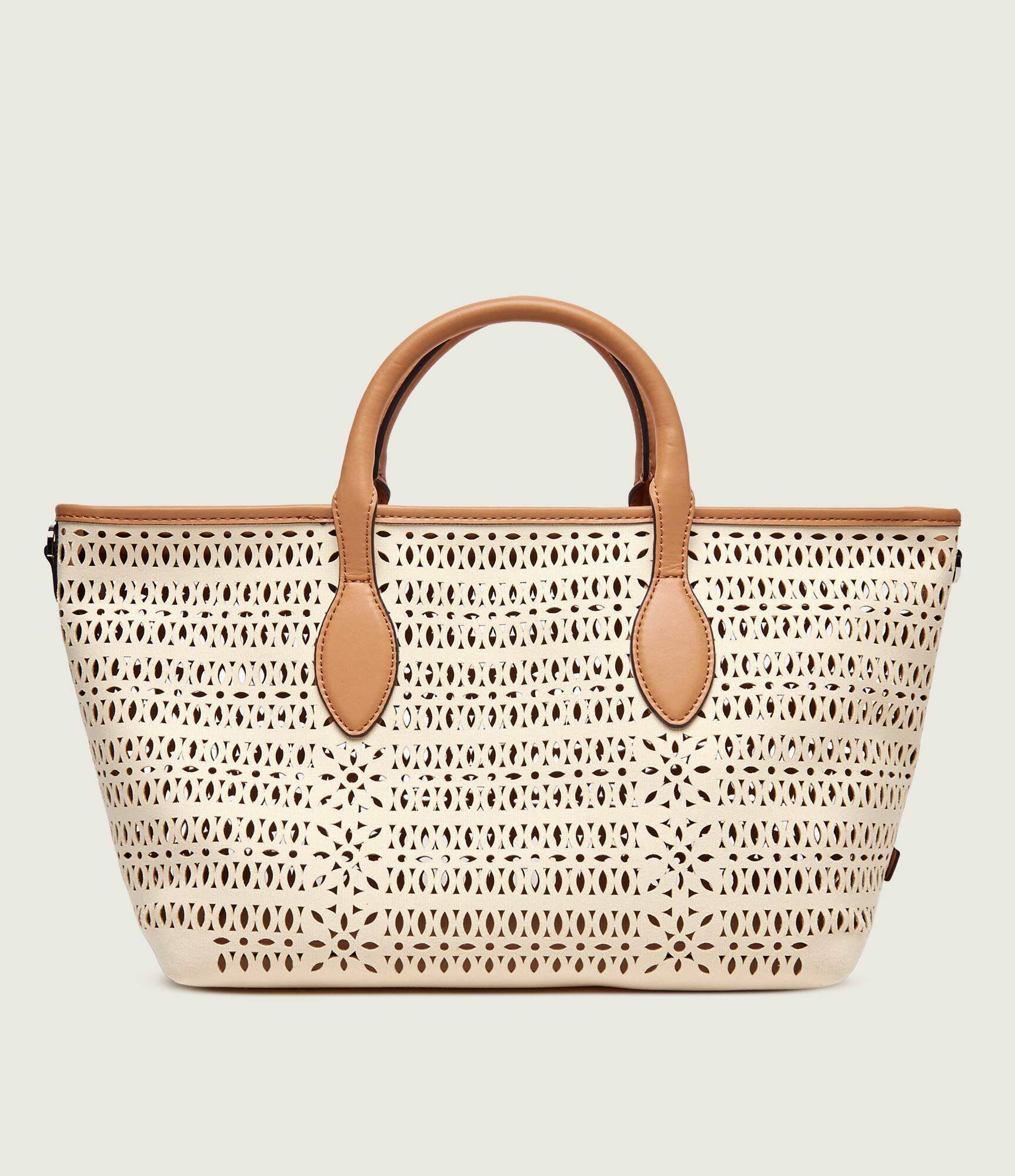 GIANNI CHIARINI Geantă shopper MASHUP cu adaos de piele