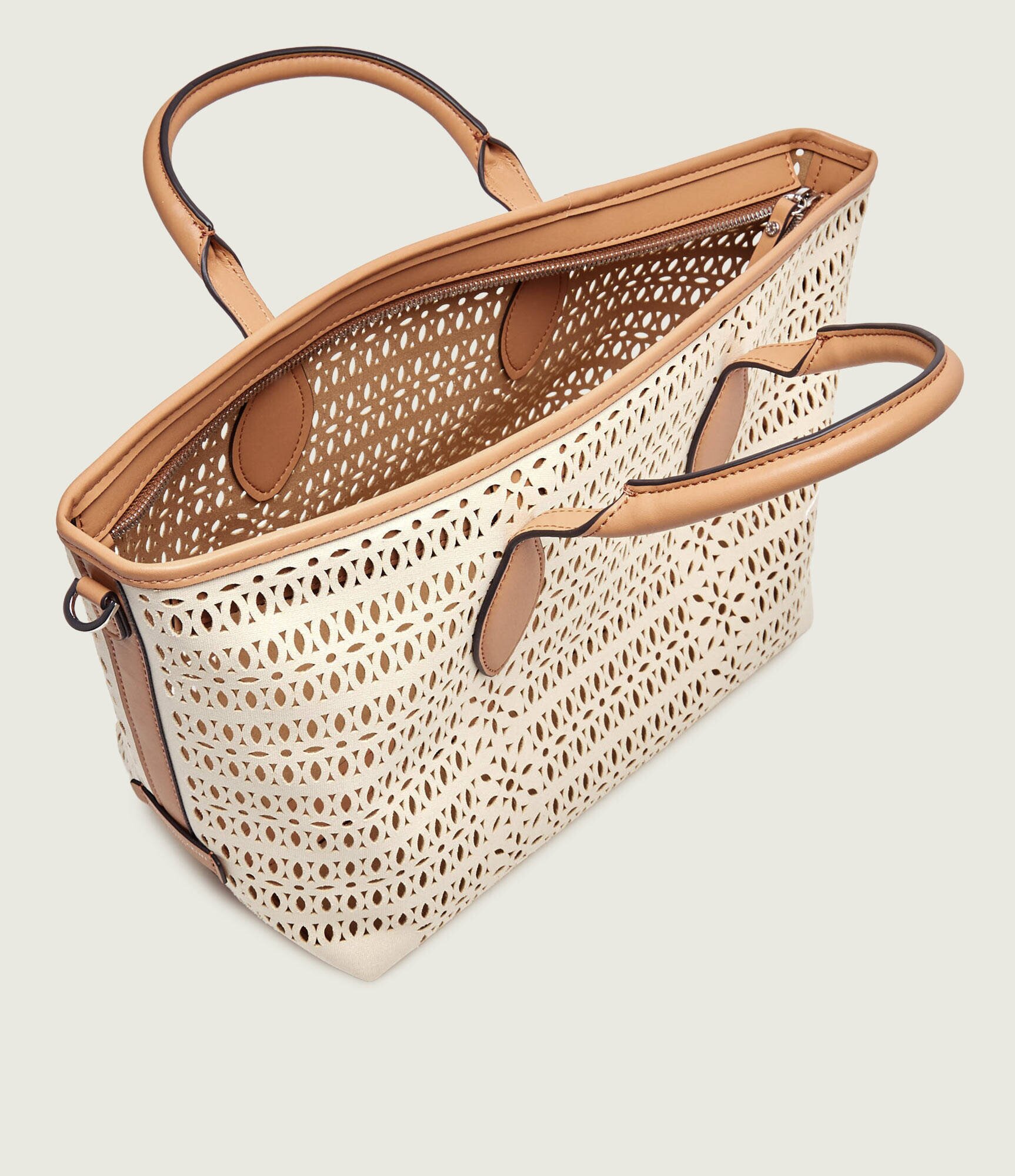 GIANNI CHIARINI Geantă shopper MASHUP cu adaos de piele