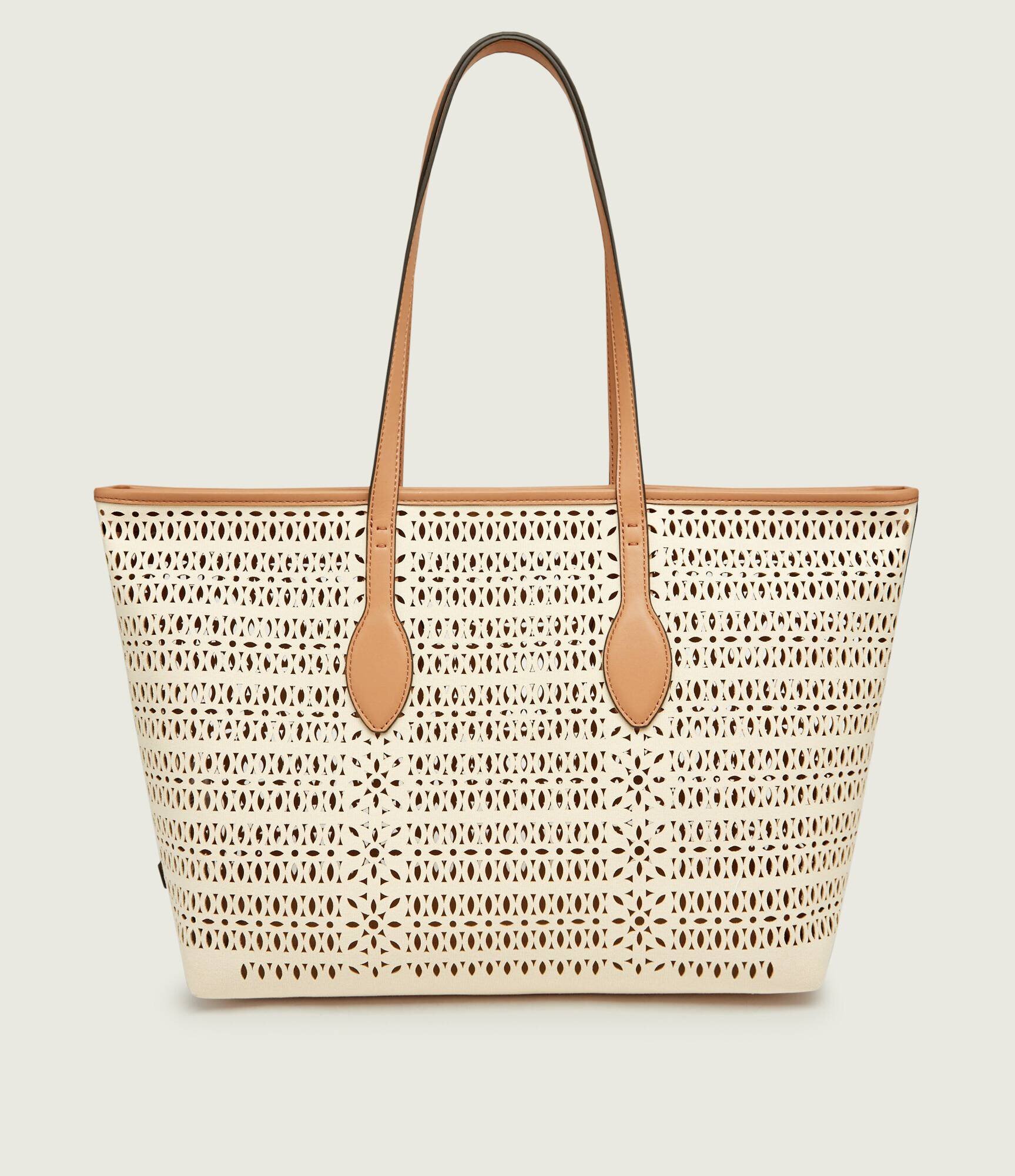 GIANNI CHIARINI Geantă shopper MASHUP cu adaos de piele