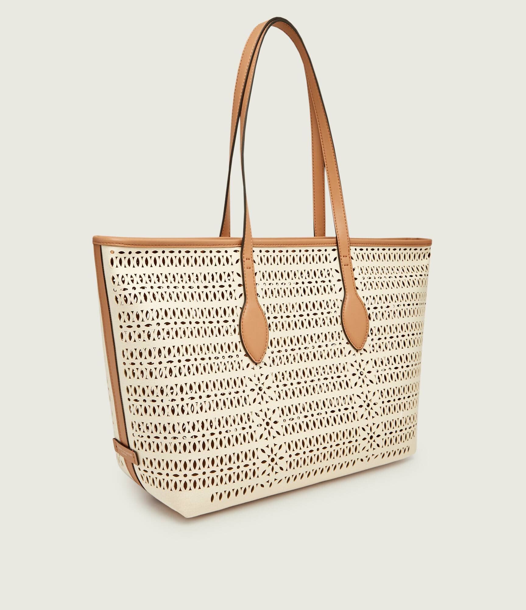 GIANNI CHIARINI Geantă shopper MASHUP cu adaos de piele