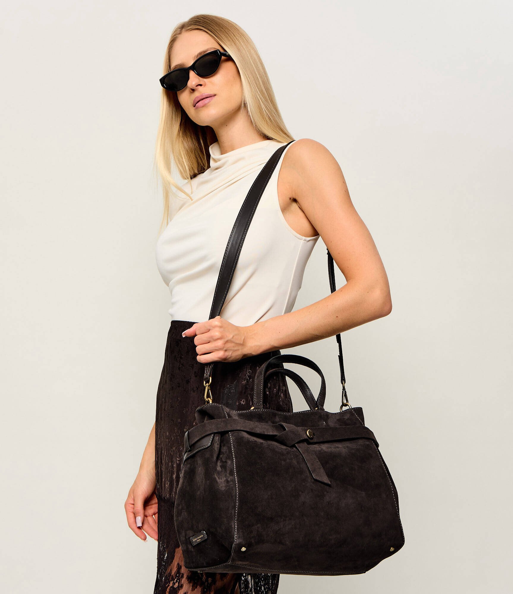 GIANNI CHIARINI Geantă shopper Miranda | piele întoarsă