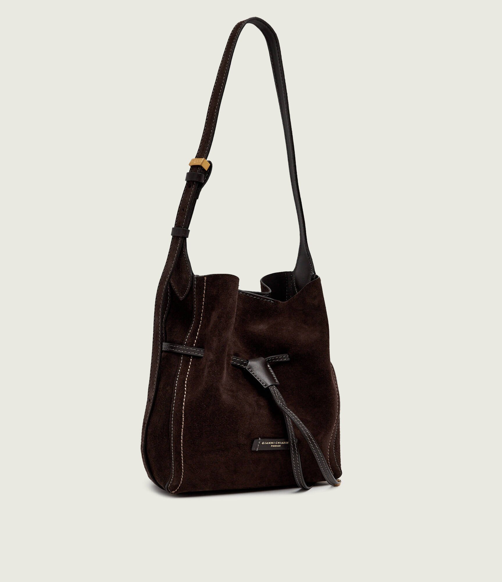 GIANNI CHIARINI Geantă tip sac + borsetă Sienna | piele întoarsă