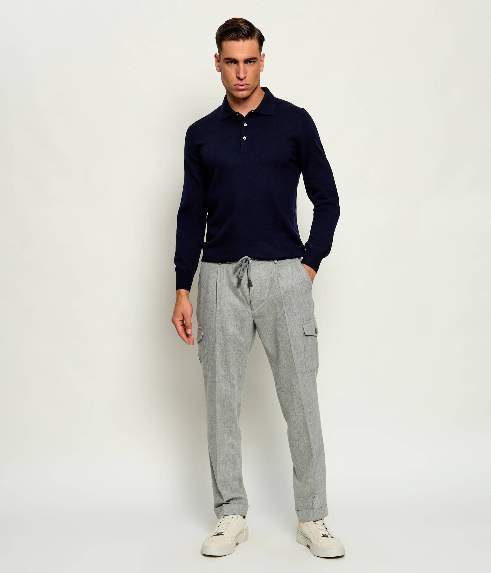 Gran Sasso De lână pantaloni chino | Tapered fit