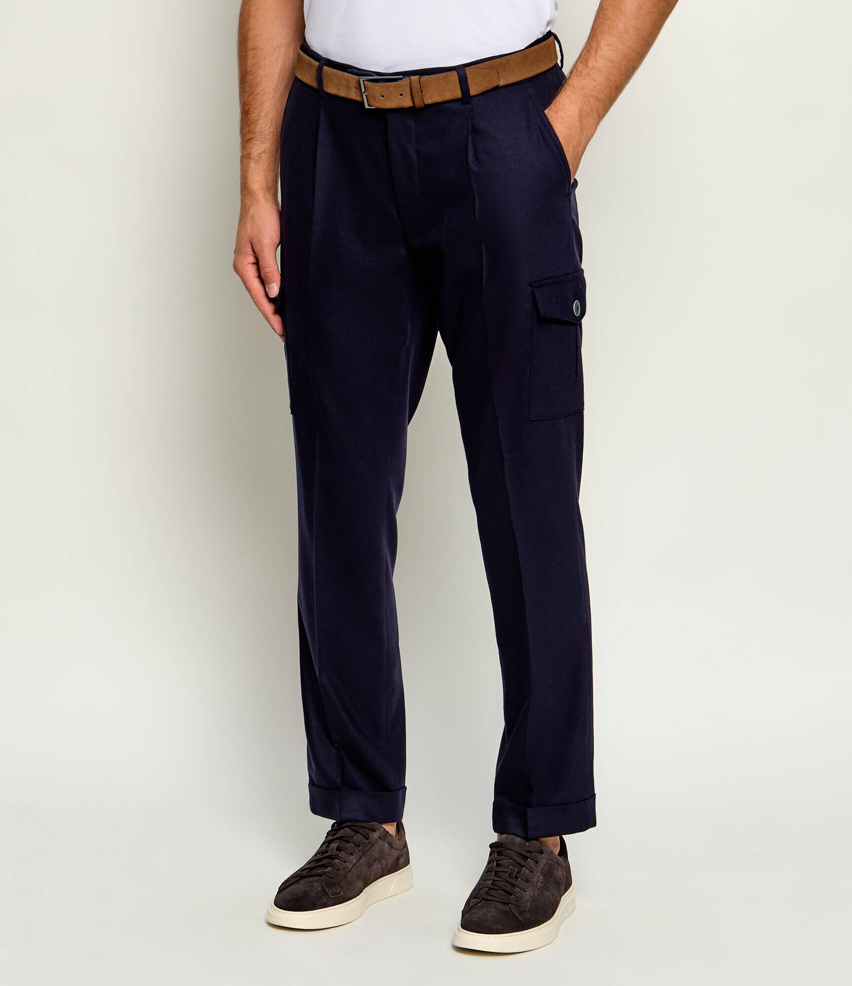 Gran Sasso De lână pantaloni chino | Tapered fit