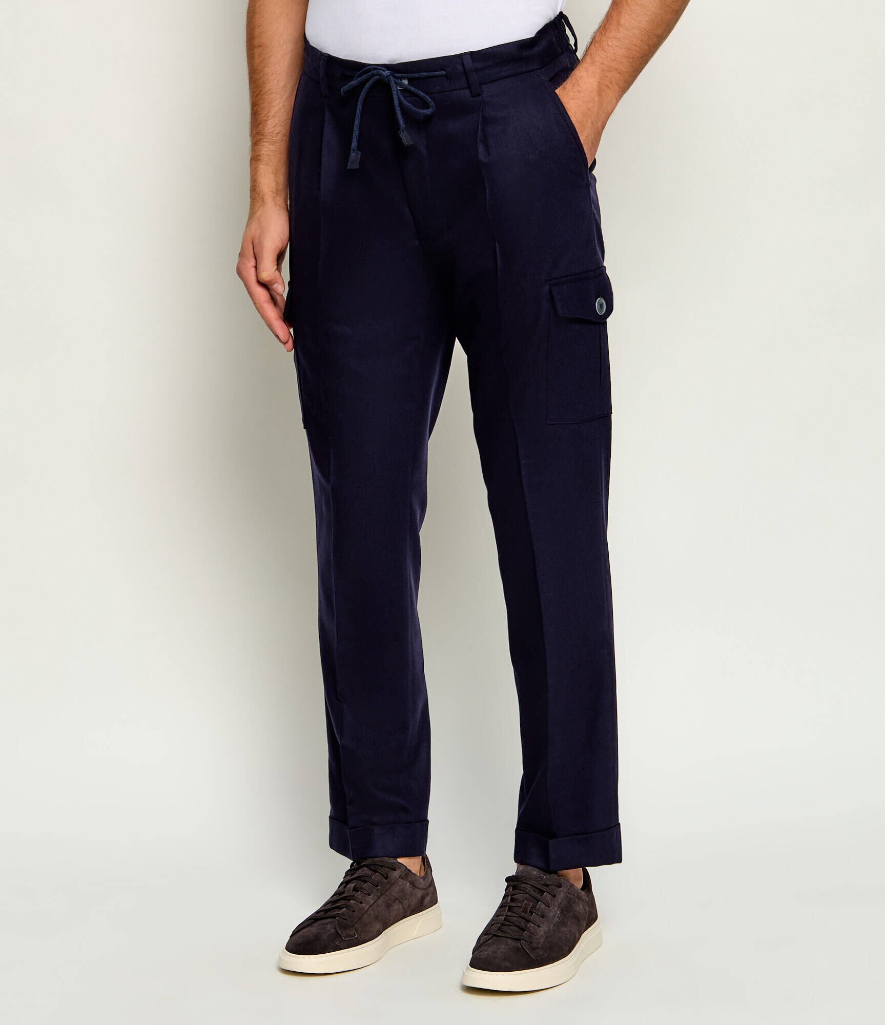 Gran Sasso De lână pantaloni chino | Tapered fit