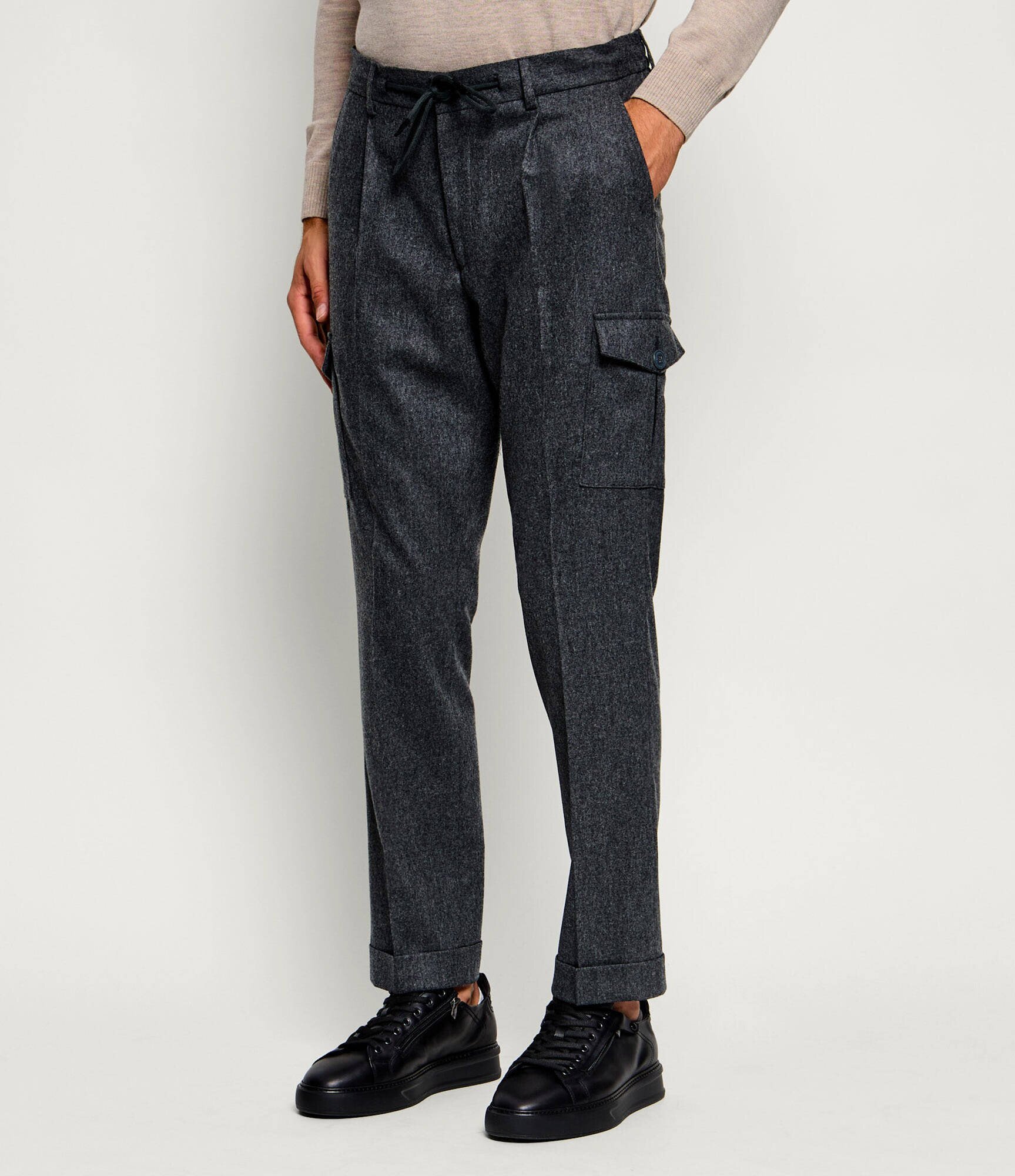 Gran Sasso De lână pantaloni chino | Tapered fit