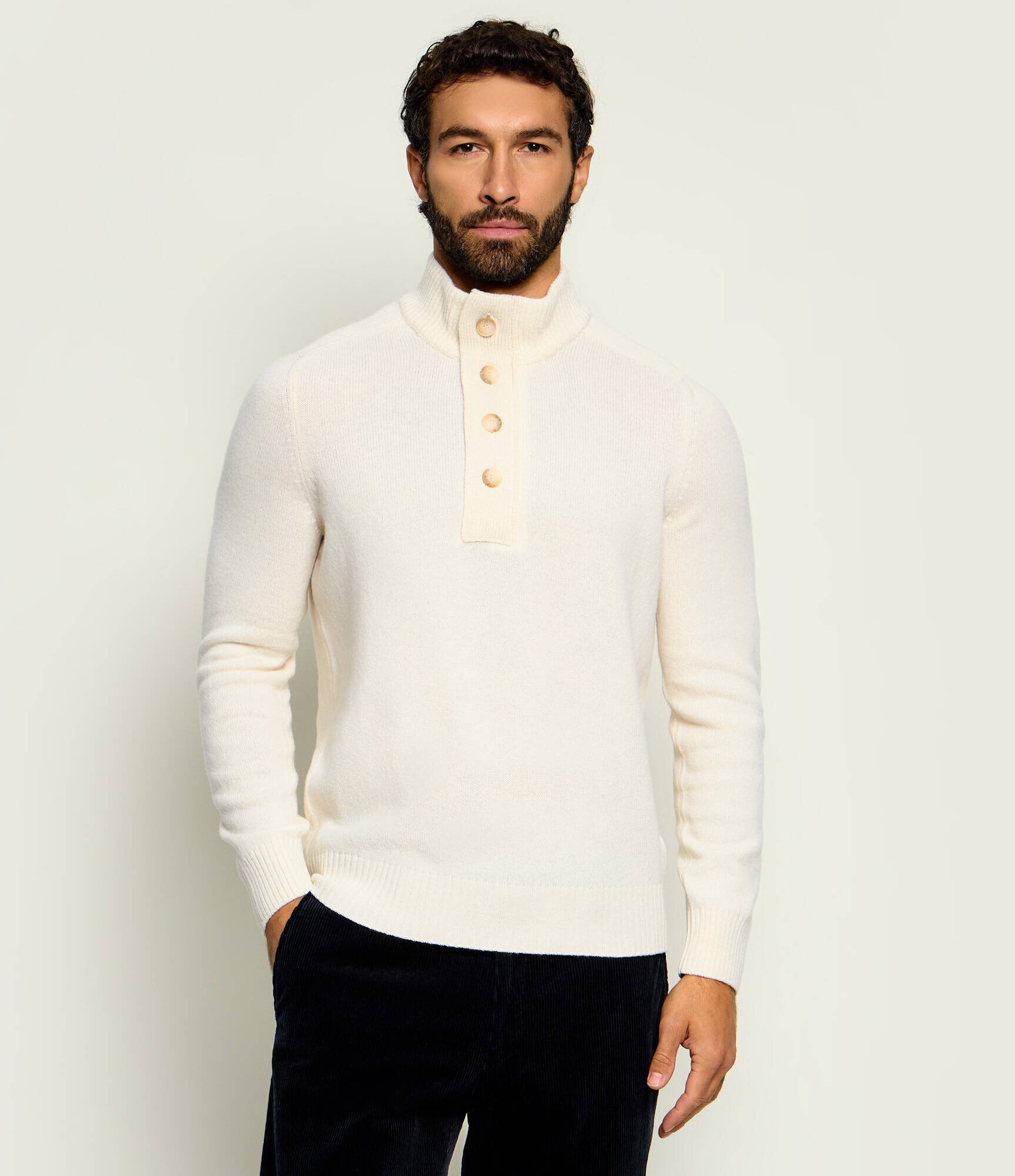 Gran Sasso De lână pulover Mock With Bot. | regular fit