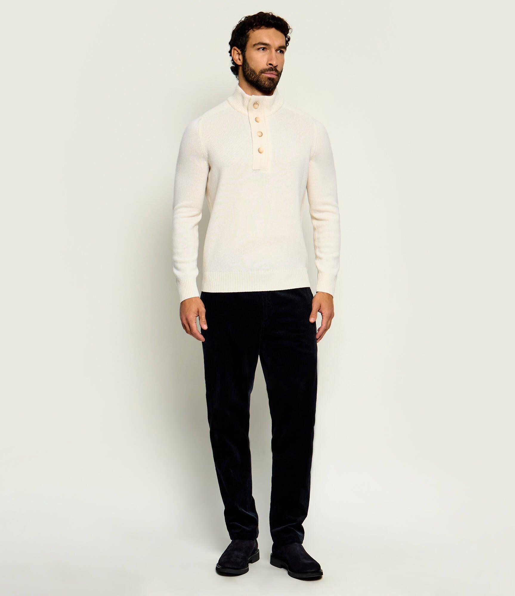 Gran Sasso De lână pulover Mock With Bot. | regular fit