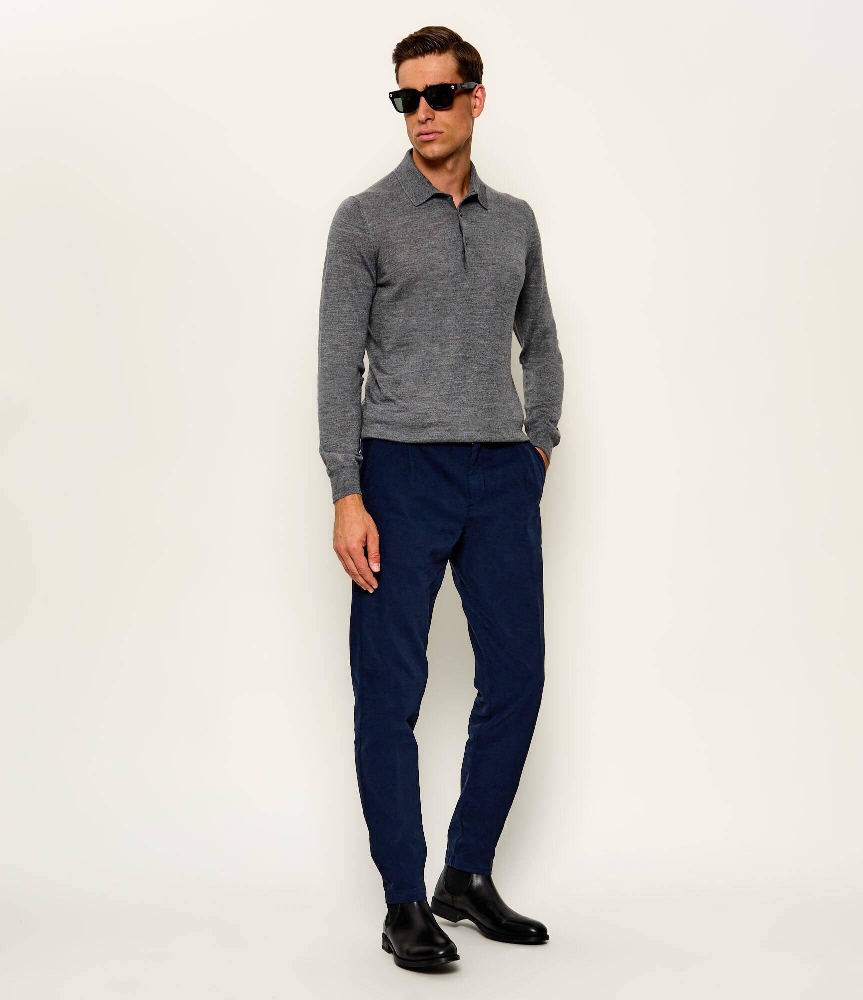 Gran Sasso De lână pulover Tennis | Slim Fit cu adaos de mătase