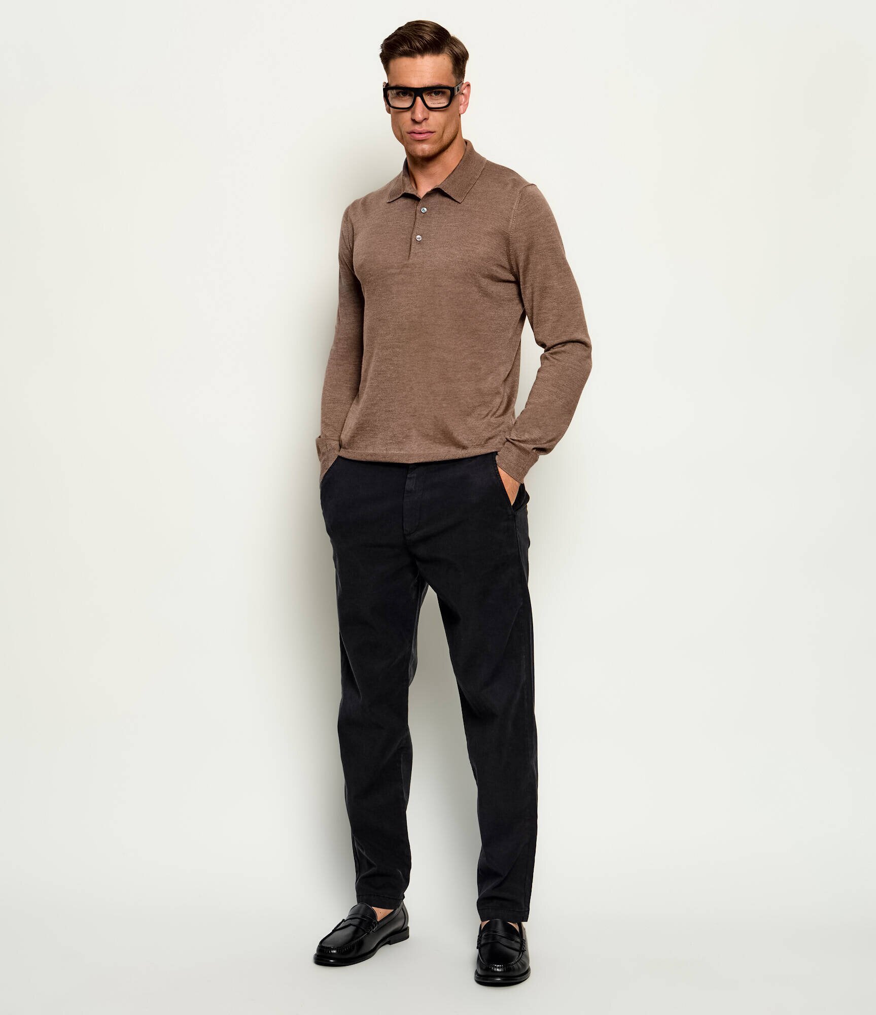 Gran Sasso De lână pulover Tennis | Slim Fit cu adaos de mătase
